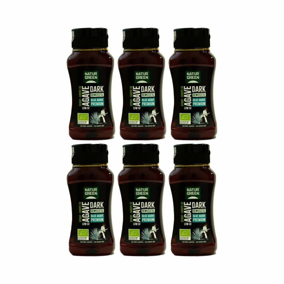 NaturGreen Sirope de Agave Dark BIO Ecológico Bajo Índice Glucémico Pack 6 x 258 ml