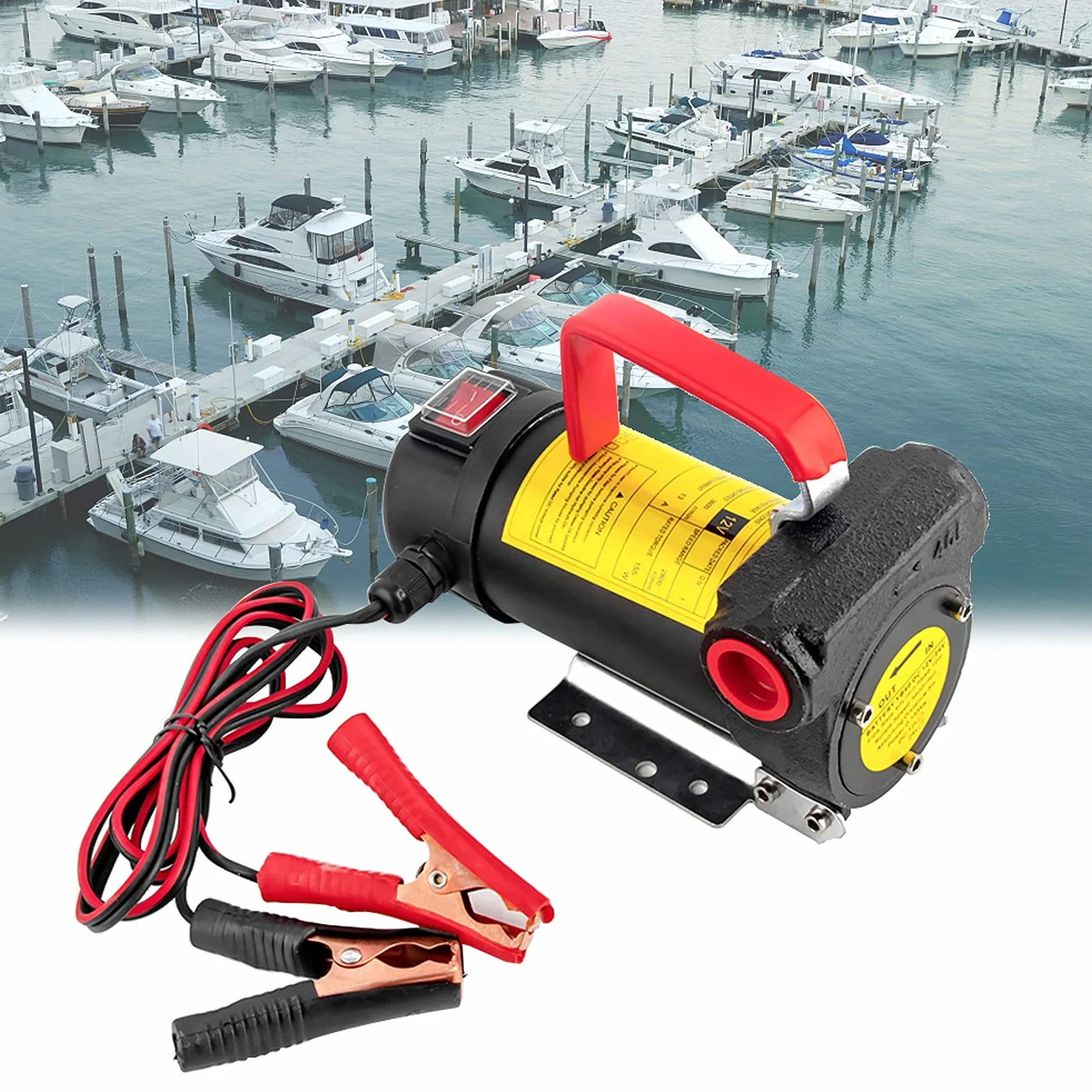 Bomba Trasvase Gasoil Diesel 12V, 24V, Bomba Eléctrica Extractor de Aceite, Bomba de Transferencia de Combustible Diesel Gasóleo Queroseno - Autocebante, 45L/min, 3600rpm (Size : 24V)
