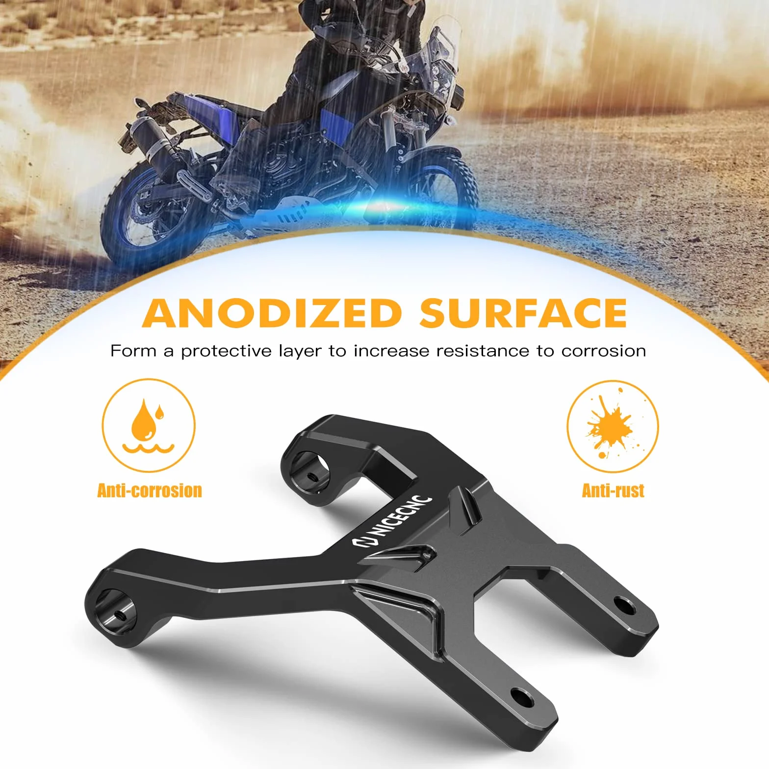 NICECNC Estabilizador de Tablero Negro antivibración Compatible with Yamaha Tenere 700 XTZ700 2019-2024, no es Compatible with Pantalla TFT Digital, aleación de Aluminio