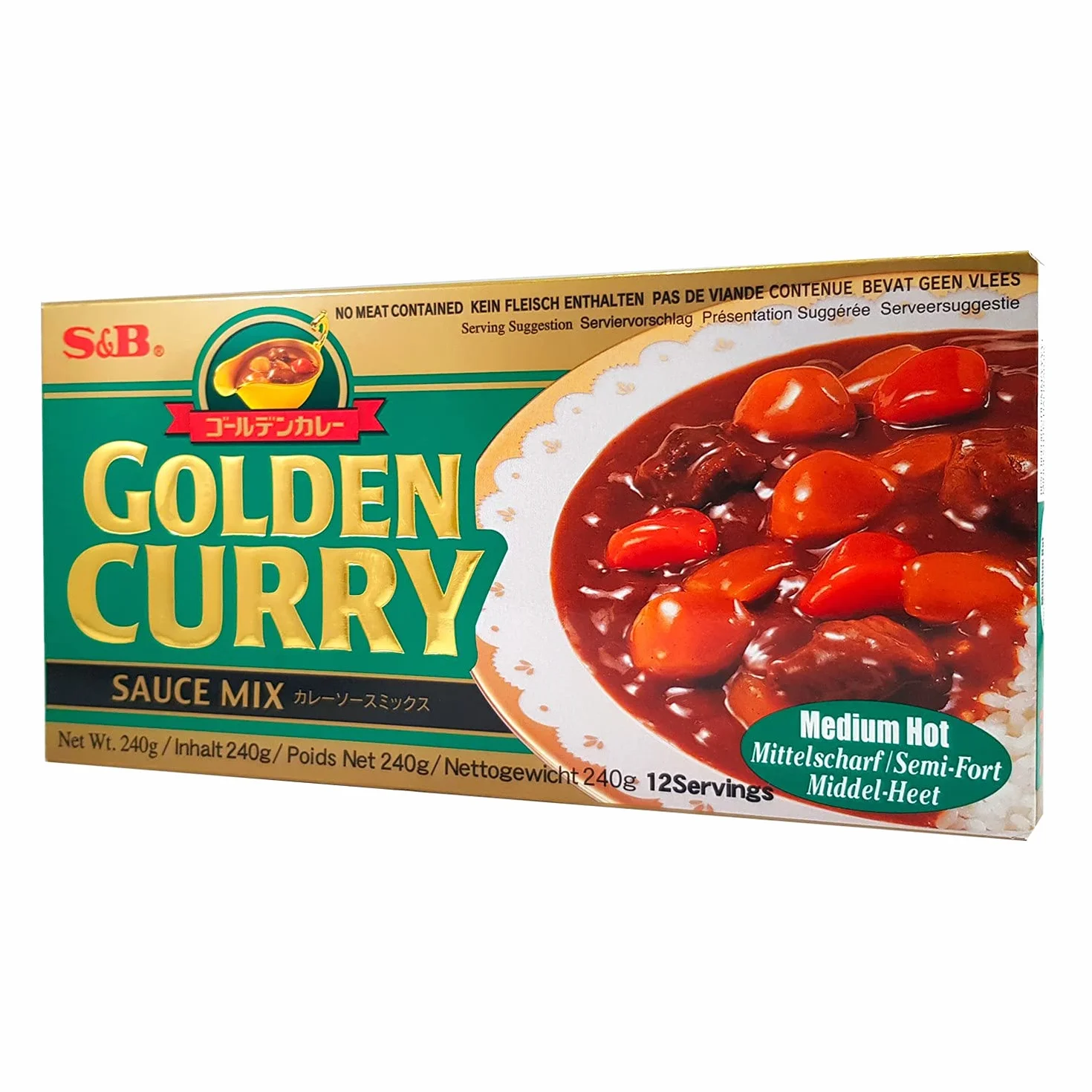 S&B Golden Curry medio caliente 220g