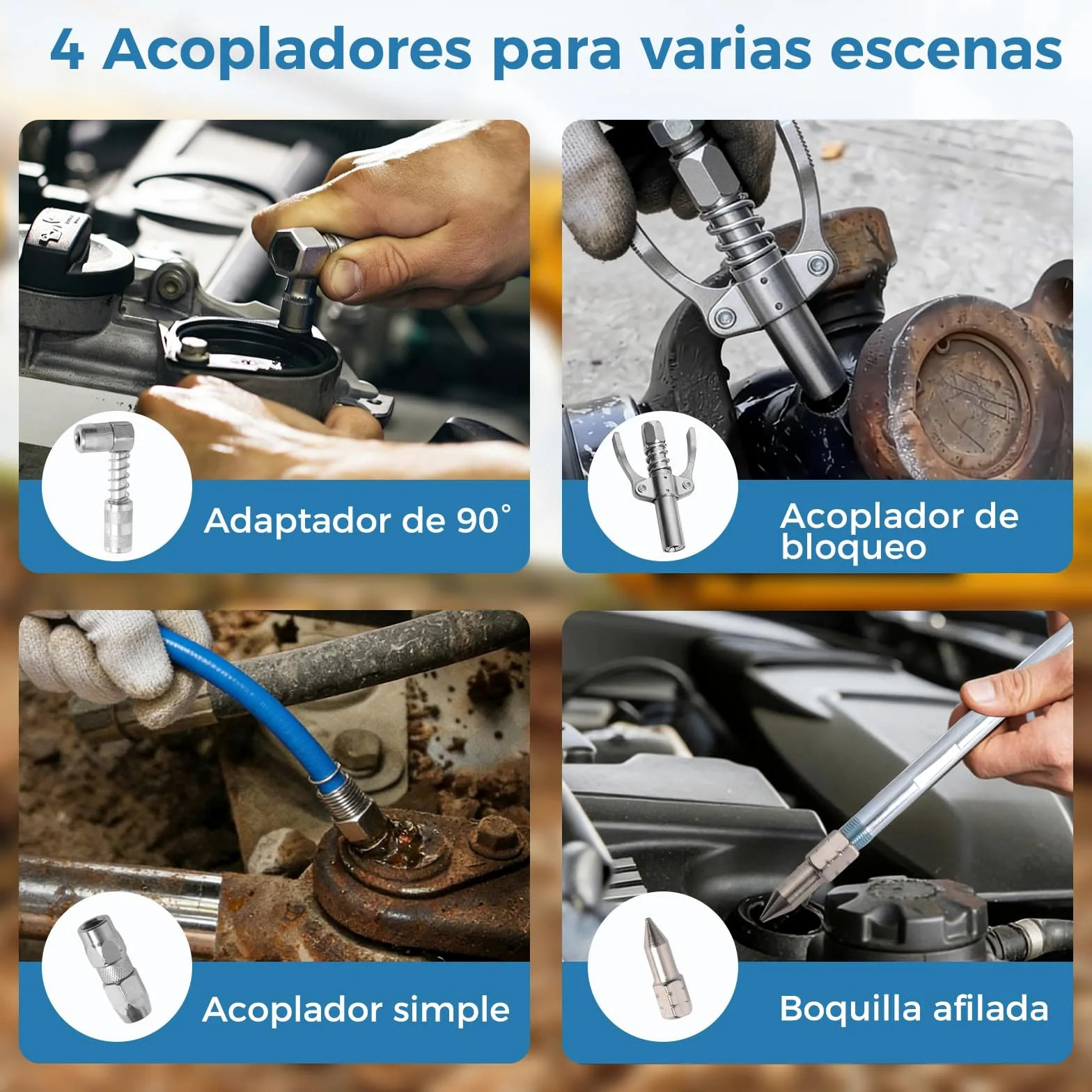 Bostar Pistola de Engrase 12000 PSI Eléctrica Bomba de Engrase a Batería con 2 Baterías 4.0Ah(Compatible Makita 18V), Motor Sin Escobillas, Manguera 1m y Adaptador para Maquinaria Agrícola y Camiones