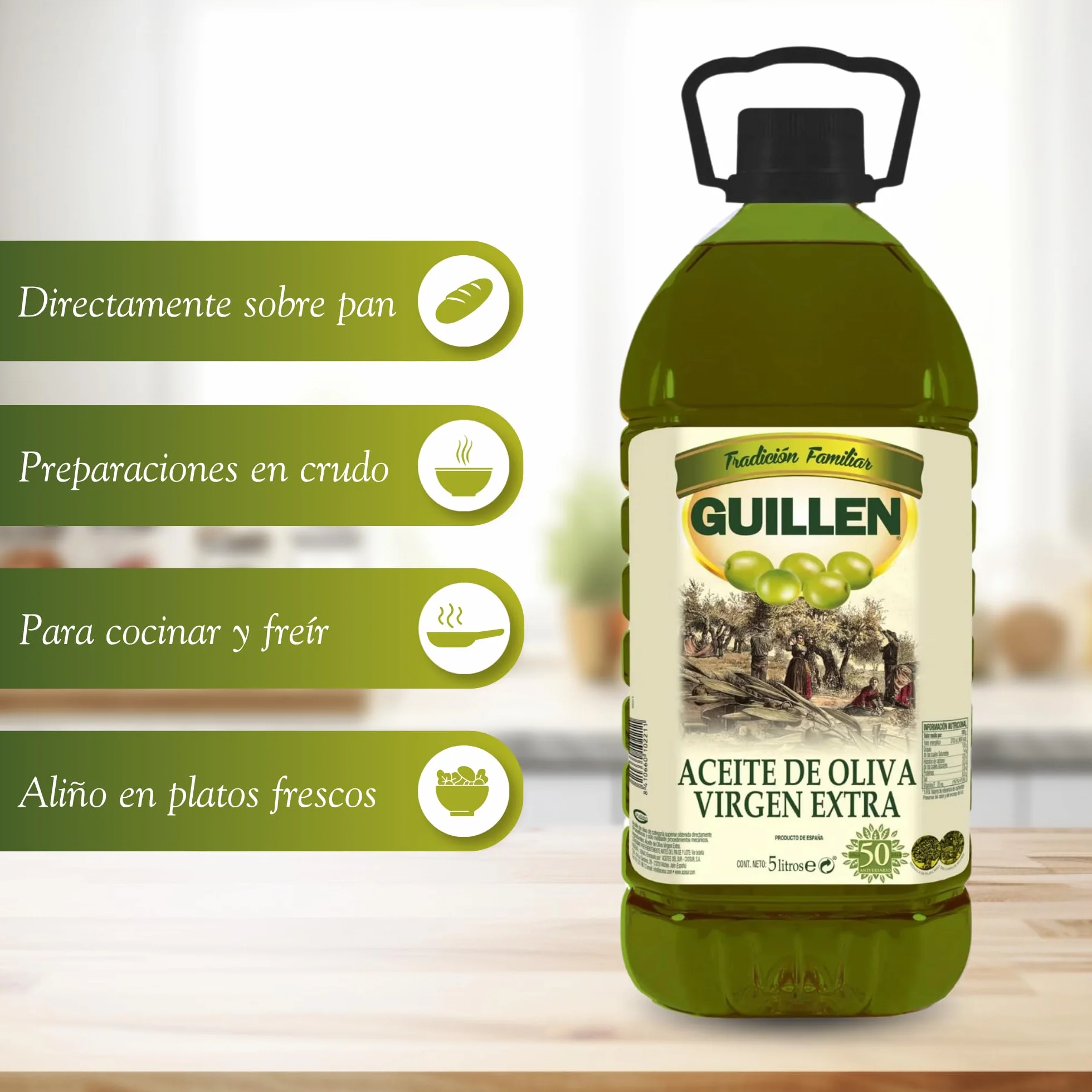 Aceite de Oliva Virgen Extra Garrafa 5 L Guillén