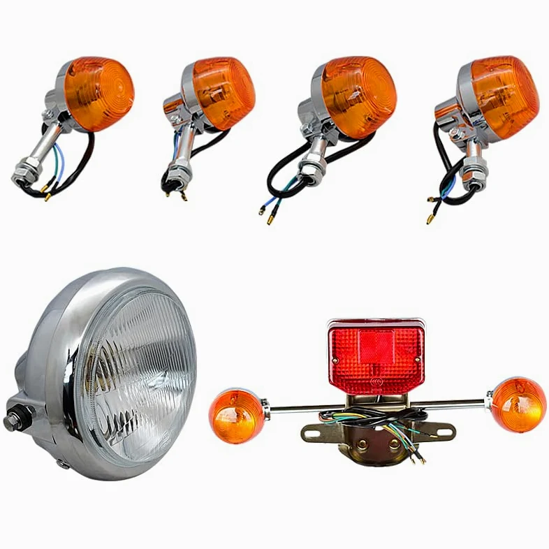 Intermitentes Moto Lámpara Trasera de Motocicleta Uso Apto para Honda Wuyang Lifan Dayang Dayun CM125 CM250 SDH125 V-Man 125cc-600cc Luces de Freno Intermitentes Led Moto Homologados(Kit-B)