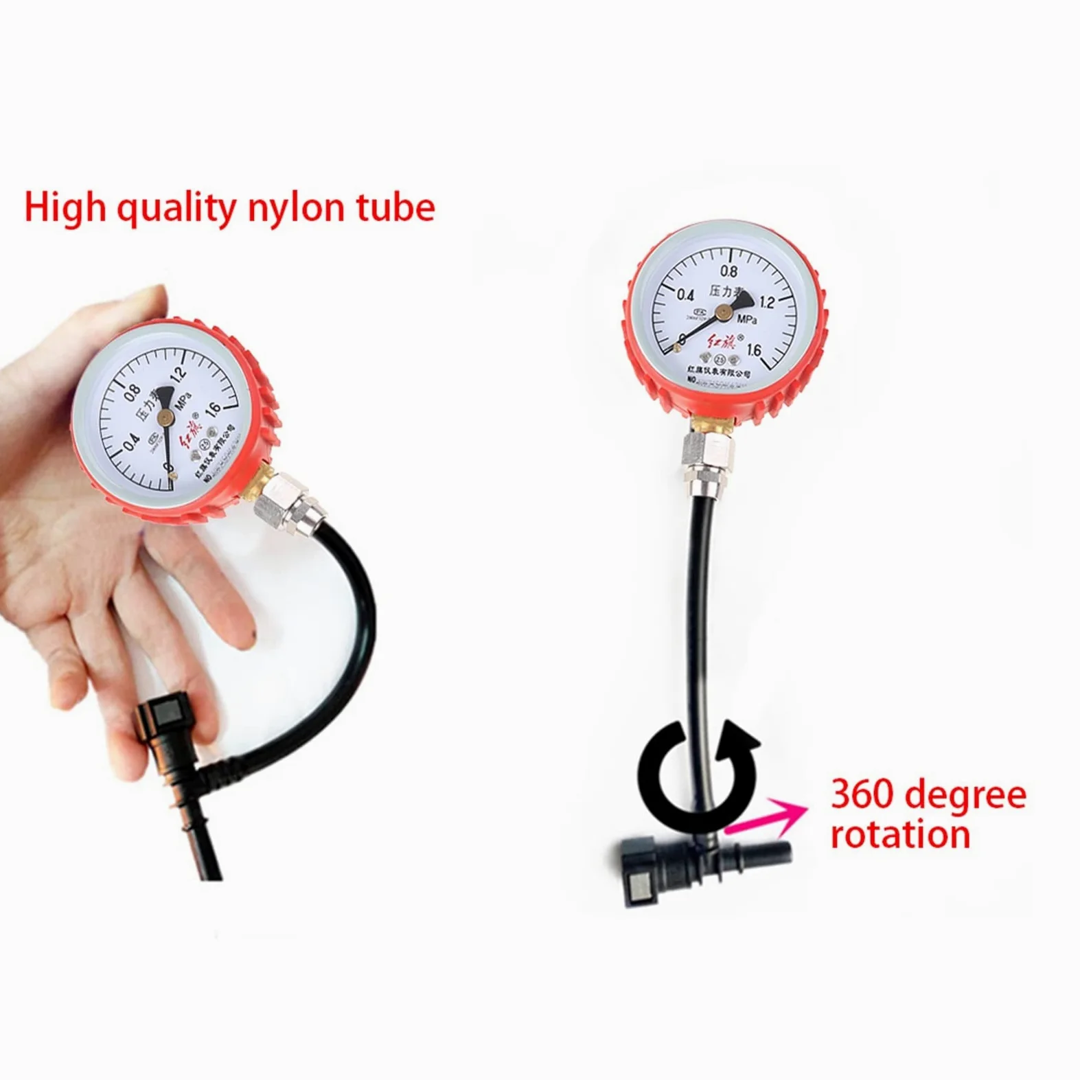Medidor de presión de Combustible para Motocicleta y Coche de 0-1MPA, medidor de presión de Gasolina para Coche, Herramienta de Prueba con Conector de 7,89 y 9,49mm