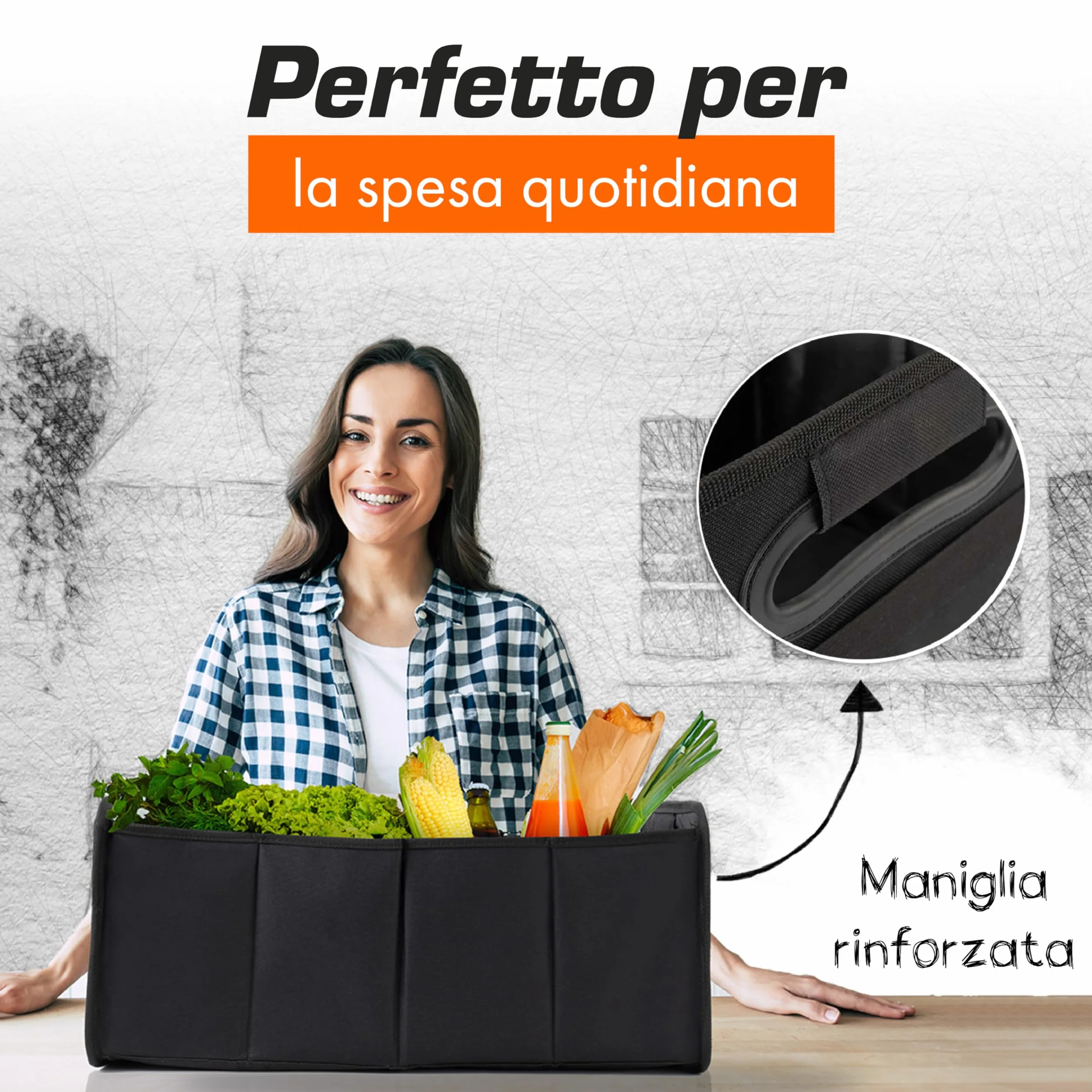 Upgrade4cars Bolsa para Maletero de Coche | Organizador para Compras, Herramientas y Limpieza | Mala Organizadora Carro Caja Plegable Almacenaje Accesorios Interior