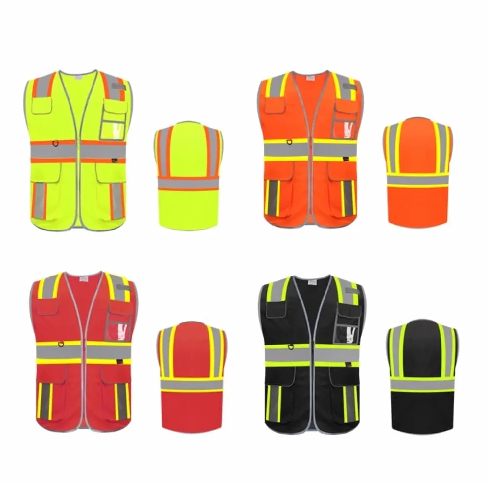 Chalecos Reflectantes de Alta Visibilidad, Chaleco Reflectante Multicolor L(Orange)