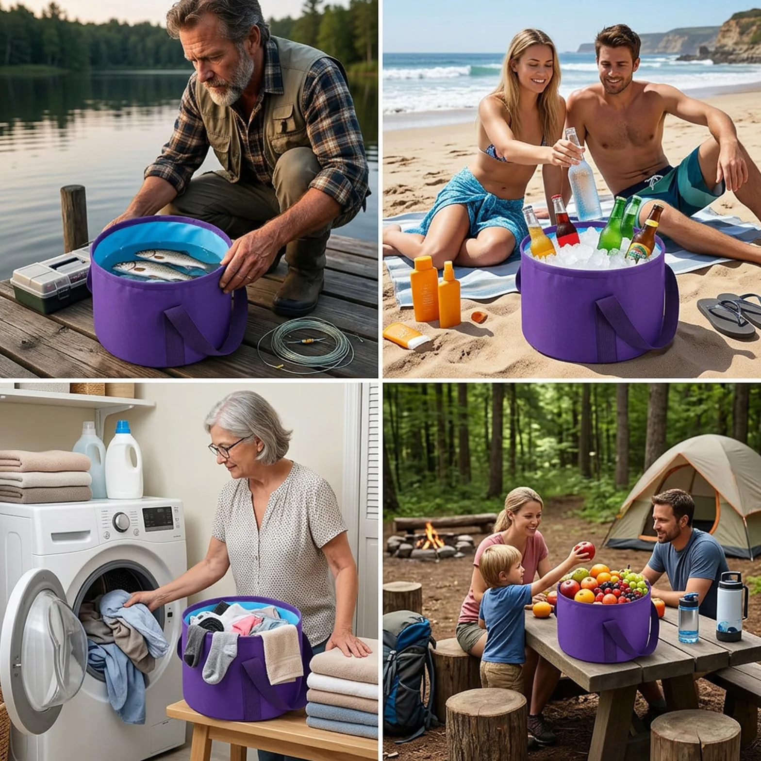 Larrel Cubo plegable para remojar los pies, piscina spa portátil de viaje, baño de pies exterior