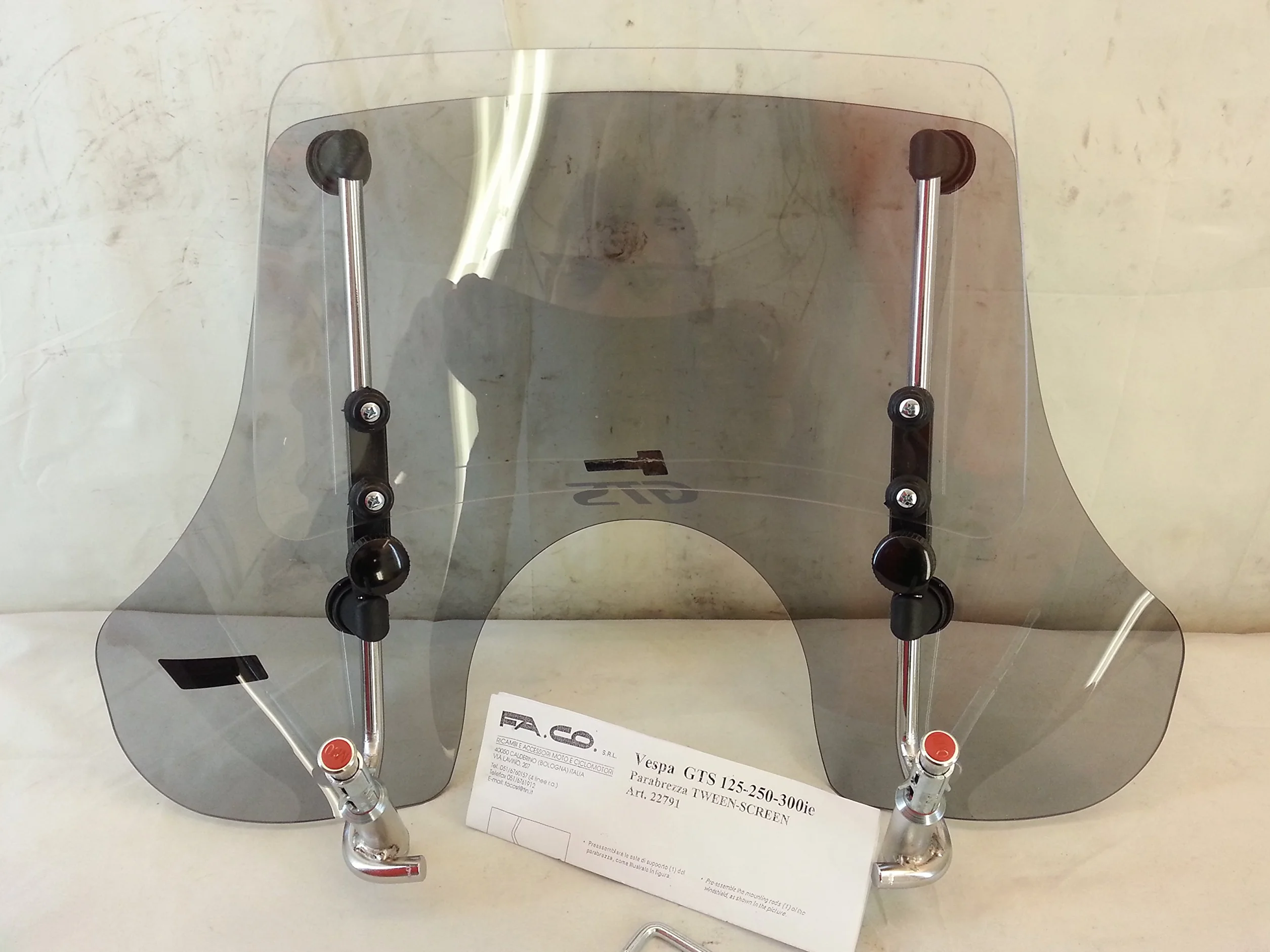 Parabrisas doble para Piaggio Vespa GTS 125 ie 250ie 300ie, deslizante, Cod.22791.