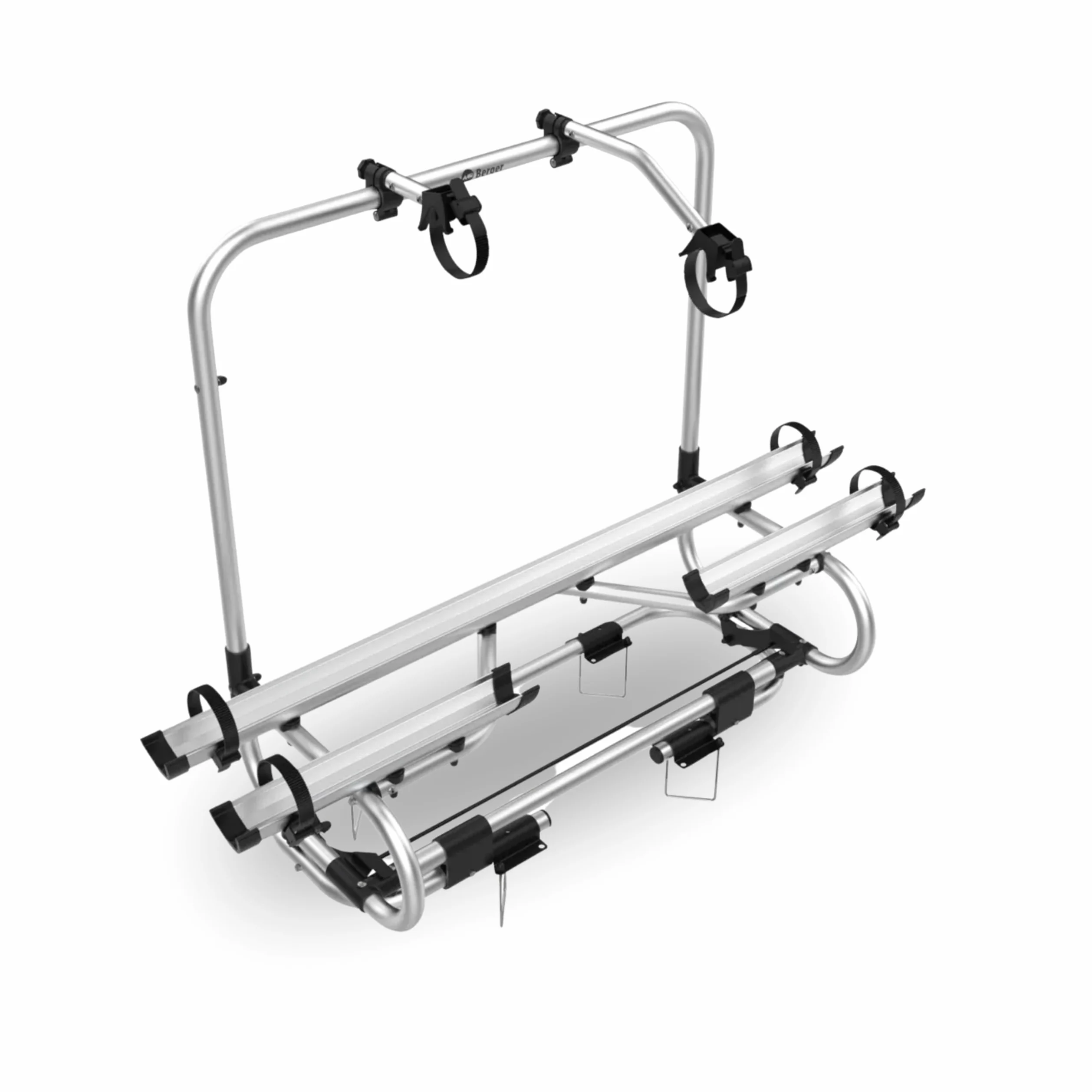 BERGER Portabicicletas para caravanas | Portabicicletas Premium 2XL para 2 bicicletas de hasta 50 kg de capacidad de carga | completamente plegable para facilitar el acceso a las aberturas de la