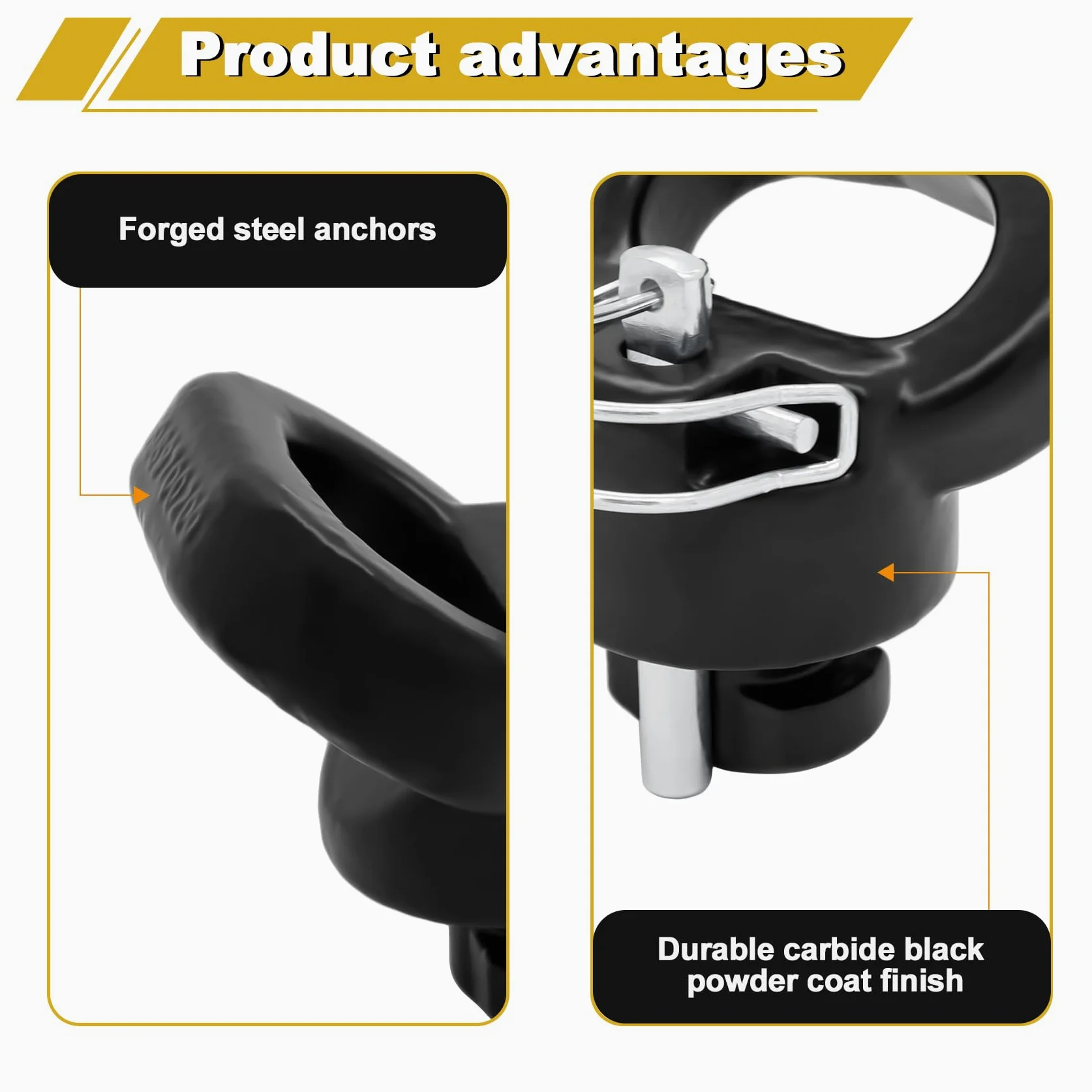 60617 Puck System - Anclajes de cadena de seguridad con cuello de cisne