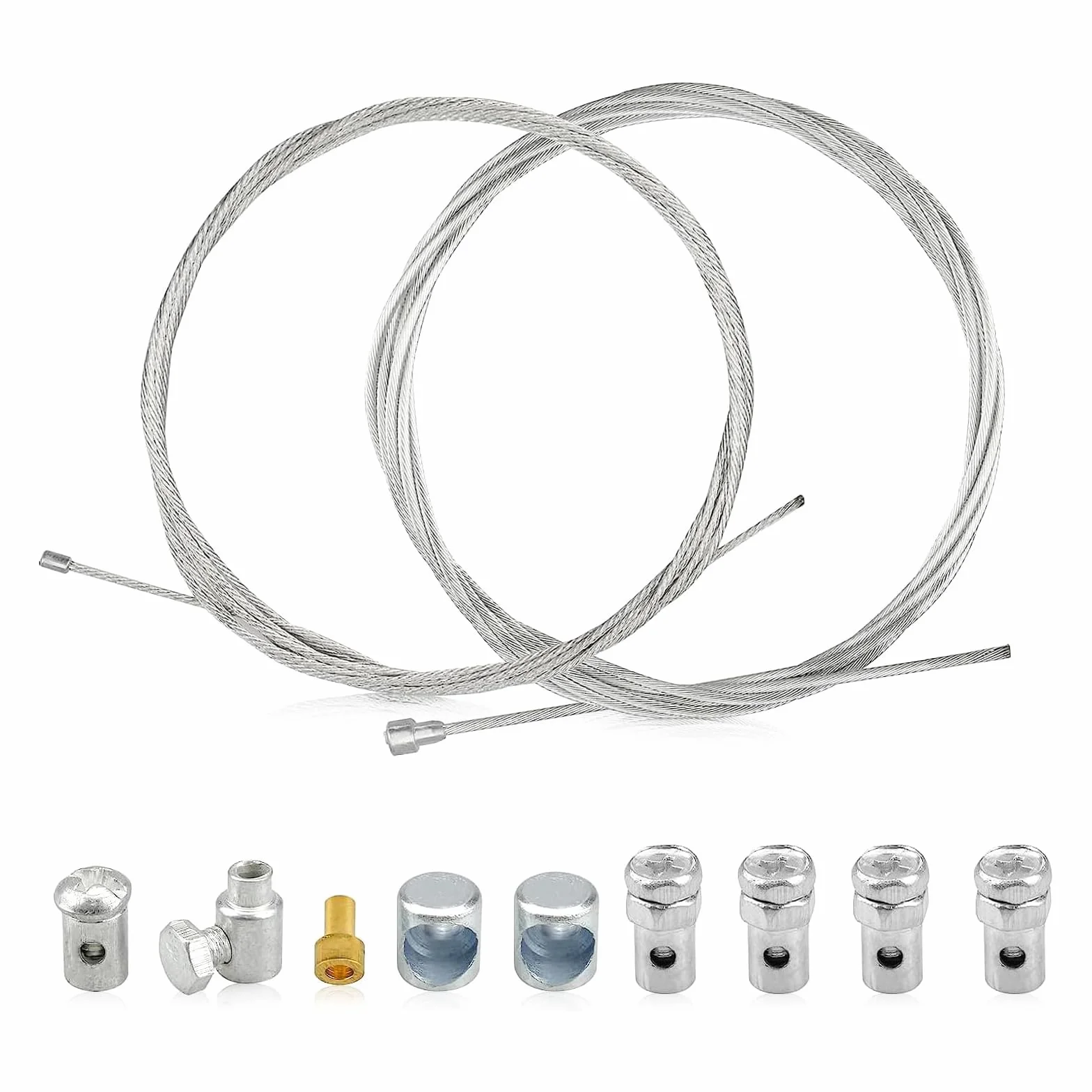 2pcs 2m Kit De ReparacióN Universal Cable De Acelerador Cable De Cambio Cable De Embrague Bicicleta Scooter Ciclomotor Con 9 Conectores Motocicleta Cable Universal Para Ciclomotor, Bicicleta, Scooter