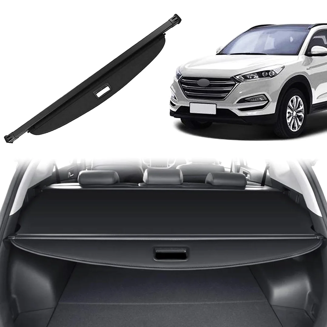Cubierta de Carga Retráctil, Pantalla Retráctil para Maletero Negra compatible con Tucson 2016 2017 2018