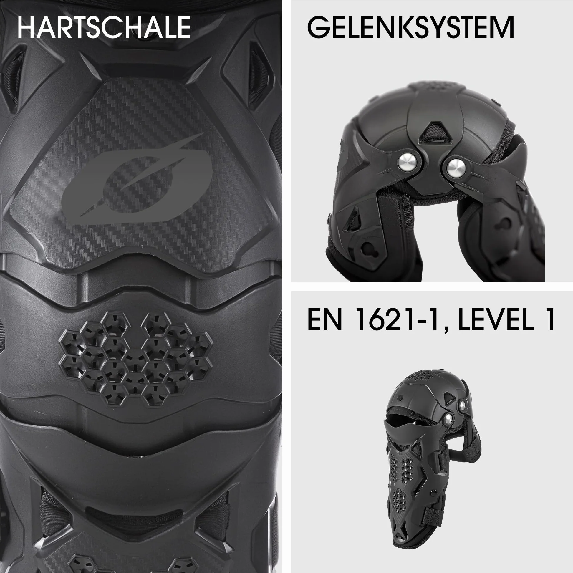 O'NEAL | Pantalones de Motocross Enduro | Múltiples ventilaciones, con acolchado de espuma EVA, acolchado extraíble | Protector de rodilla PRO IV | Adulto | Negro | Talla única