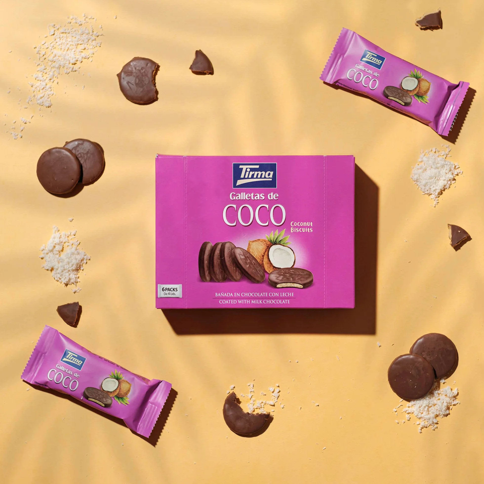 Tirma Galletas con Coco Bañadas en Chocolate con Leche 200g Snack Dulce Canario