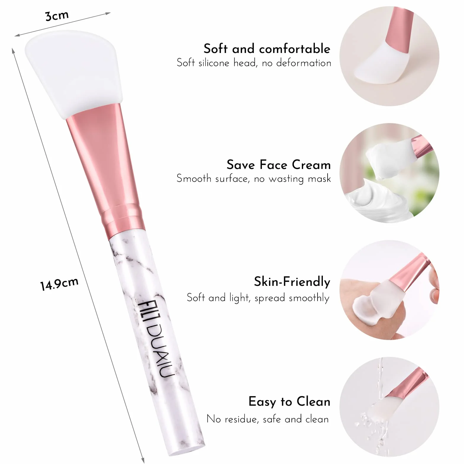 Cepillo de Mascarilla de Silicona Brocha Facial Aplicador de Mascarillas 2 Piezas