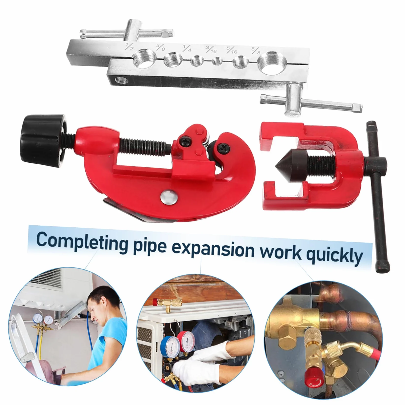 PartyKindom 2juegos Herramienta Abocardadora De Tubos De Cobre Multifuncional Para Refrigeración Kit Para Proyectos De Aire Acondicionado y Petroquímica Aleado