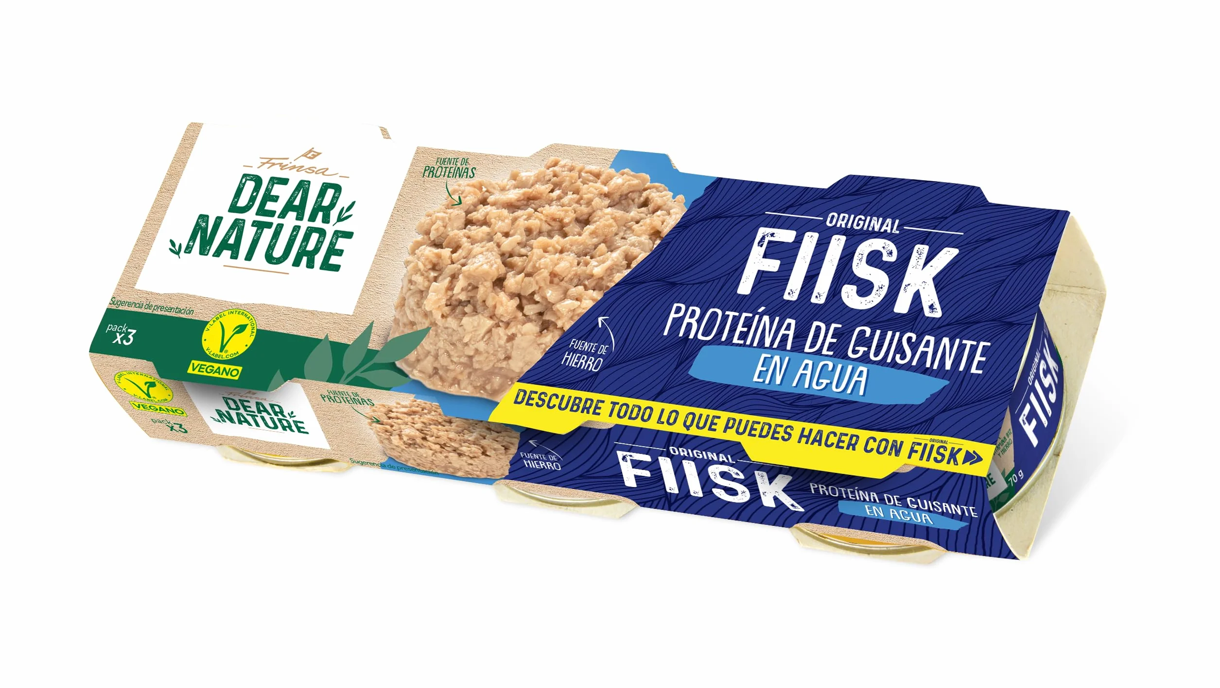 Dear Nature FIISK Natural Al agua 3x70g