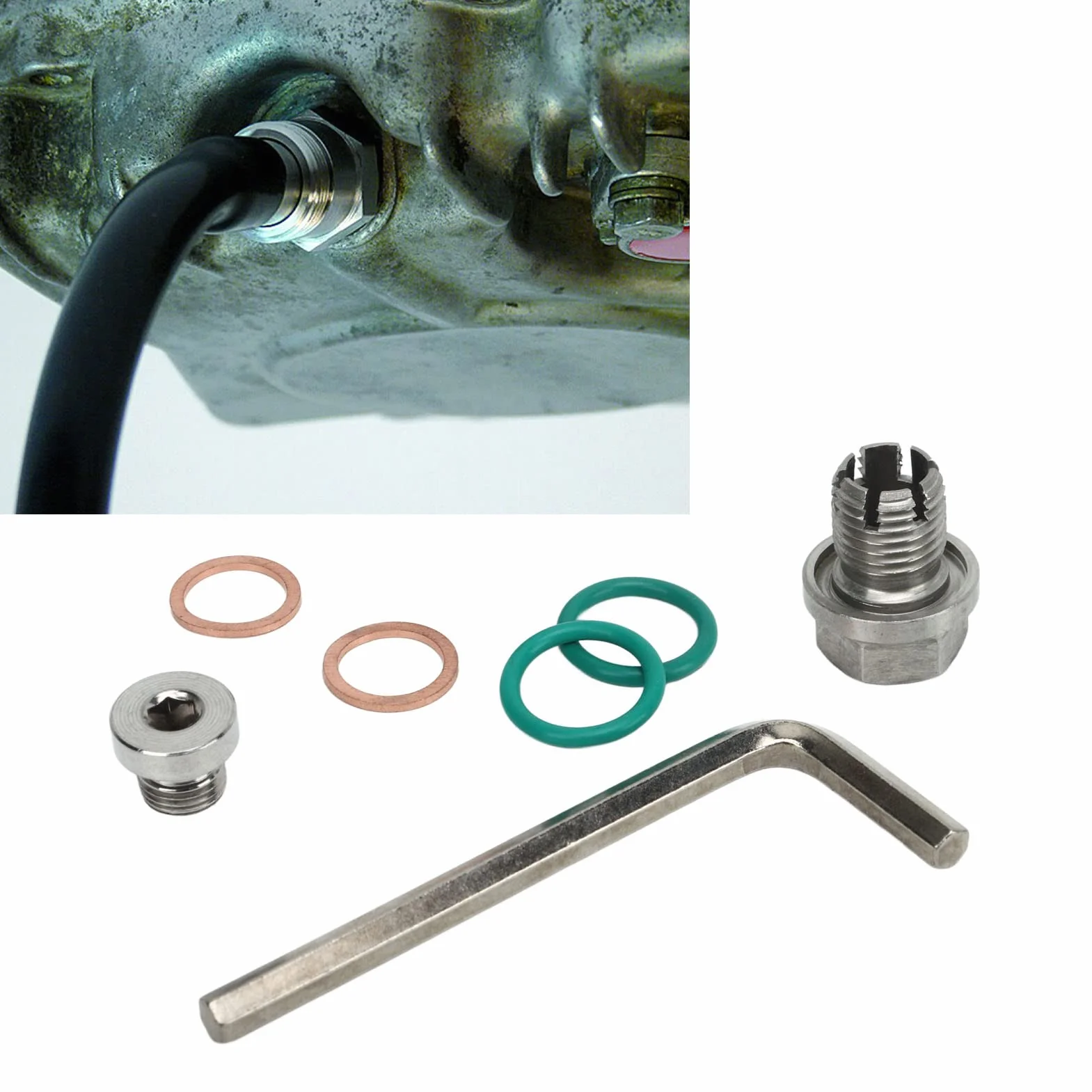 Aramox Kit de Reparación de Roscas de Cárter de Aceite Autorroscantes, Tapón de Drenaje de Piggyback de Gran Tamaño Kits de Reparación de Roscas de Cárter de Aceite Autorroscantes (M12.1-1.5x15mm)