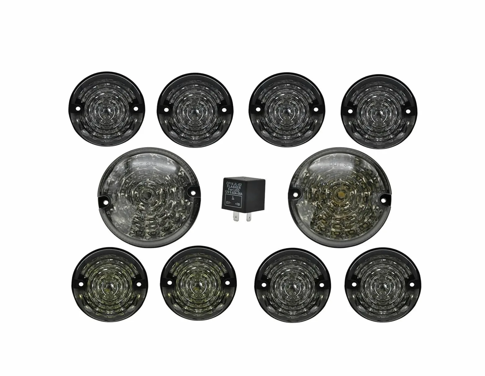 Antiniebla 10 Luces Antiniebla Delanteras Y Traseras Con Luz De Marcha Atrás LED Ahumada Para Land Para Rover Para Defender 90/110 Para Range Para County