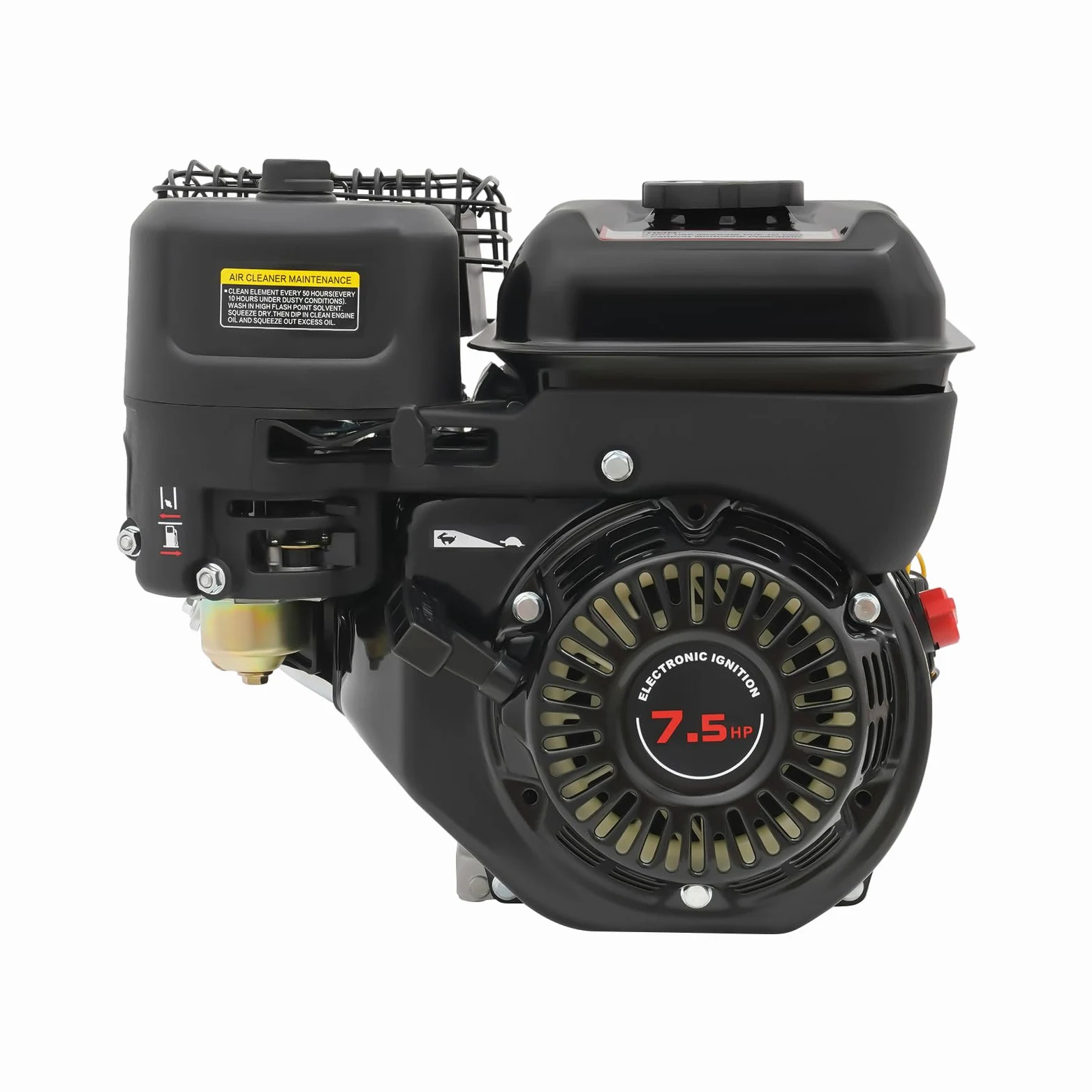 Motor de 4 tiempos de 7,5 CV de 212 cc – Potente motor de gasolina monocilindro con depósito de 3,6 L 3600 rpm para cortacésped, karts, bombas de agua y equipos de construcción
