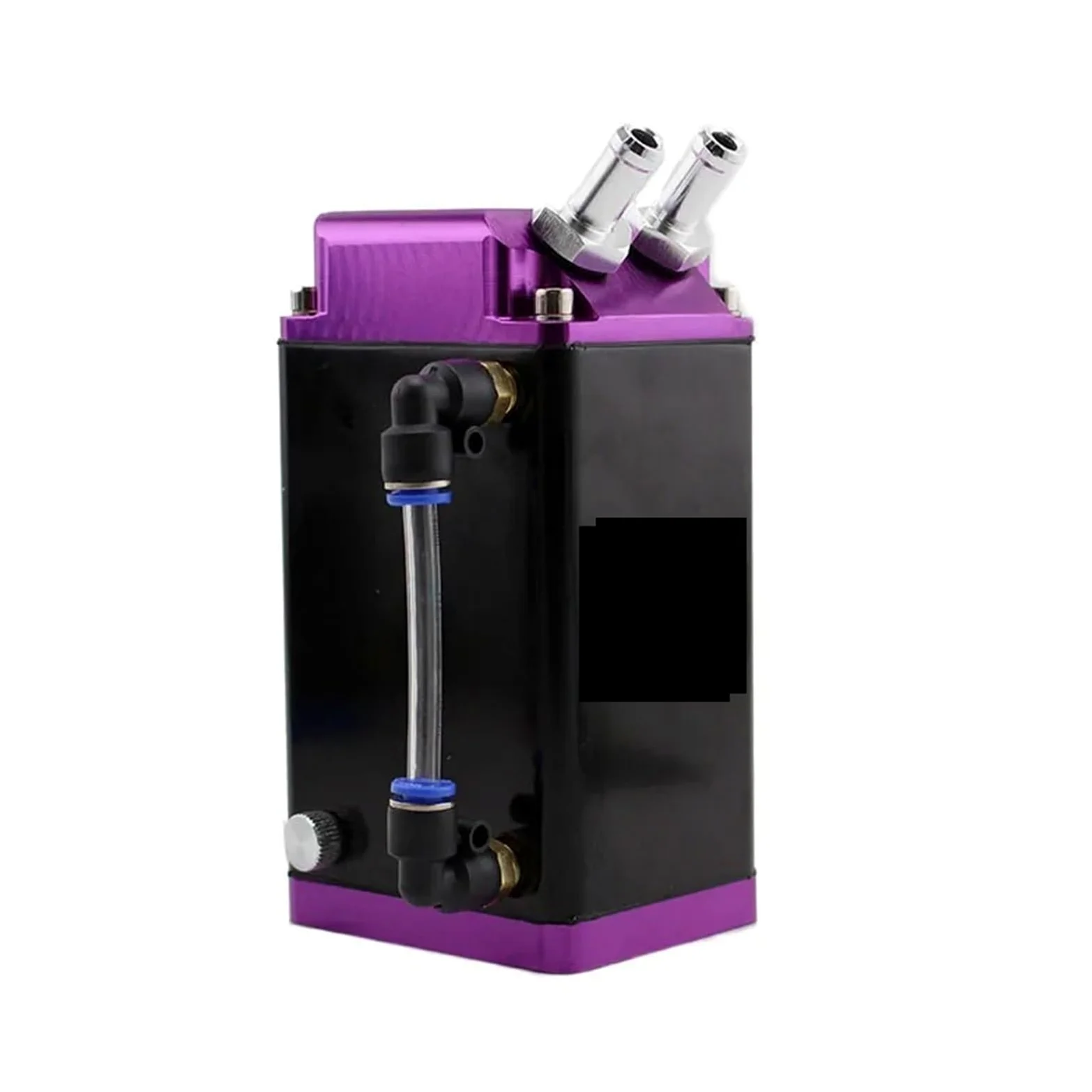 Depósito de agua refrigerante Kit separador de respiradero automático para tanque captura aceite motor, forma cuadrada(Purple)