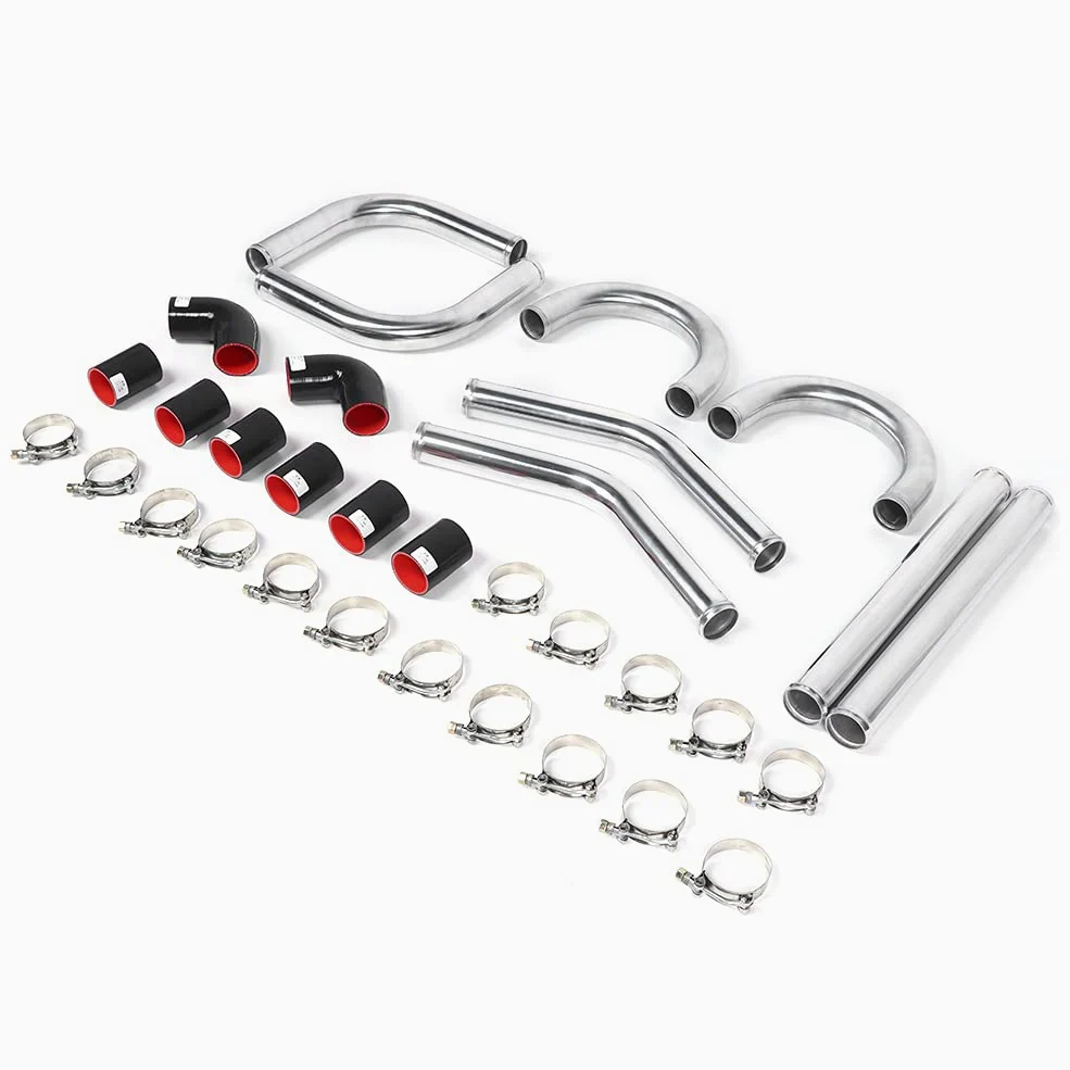 Tbest Kit de Tubería de Intercooler de Aluminio Universal Actualización de Tuberías de Alto Rendimiento para Sistemas de 51 Mm de 2 Pulgadas Accesorio de Modificación de Automóvil de