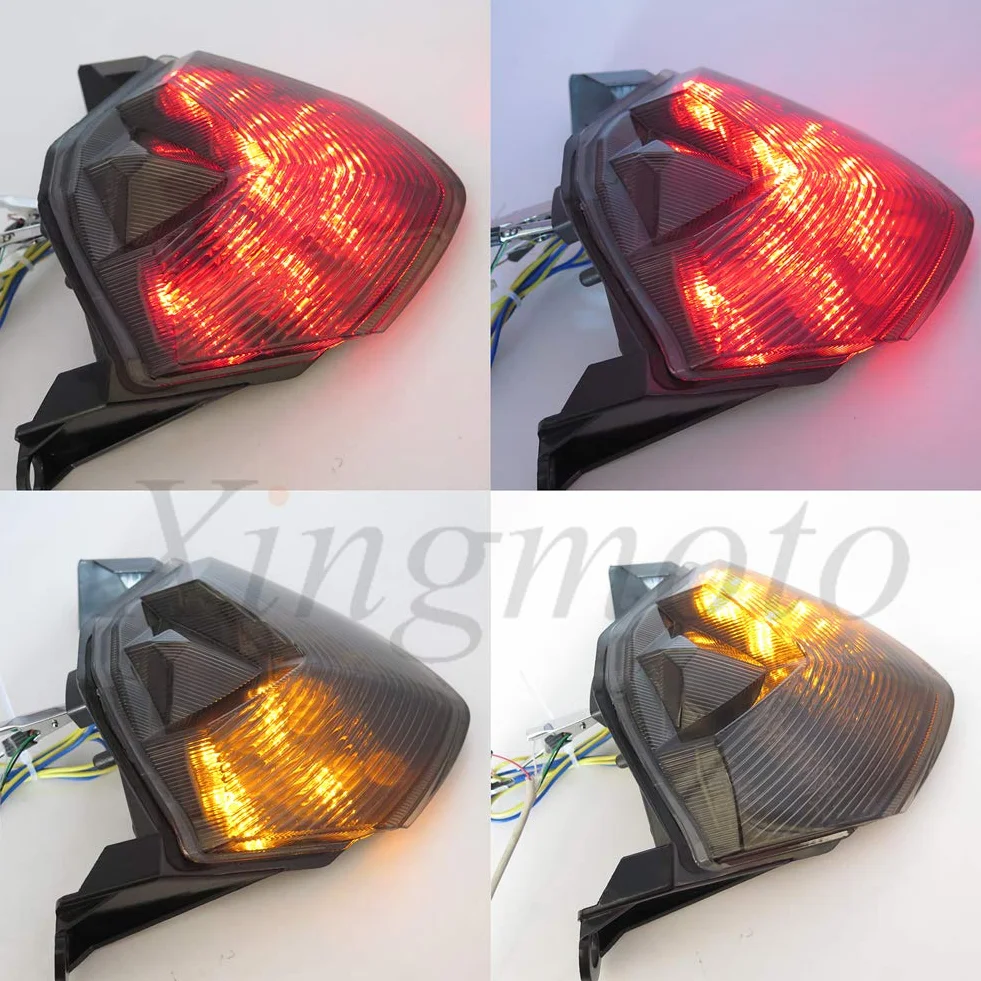 Luz Trasera de Freno LED ahumada para Motocicleta con Indicadores de señal de Giro Integrados compatibles con Kawasaki 07-12 Z750/07-08 Z1000/08-10 ZX-10R ZX1000/09-12 ZX-6R ZX600