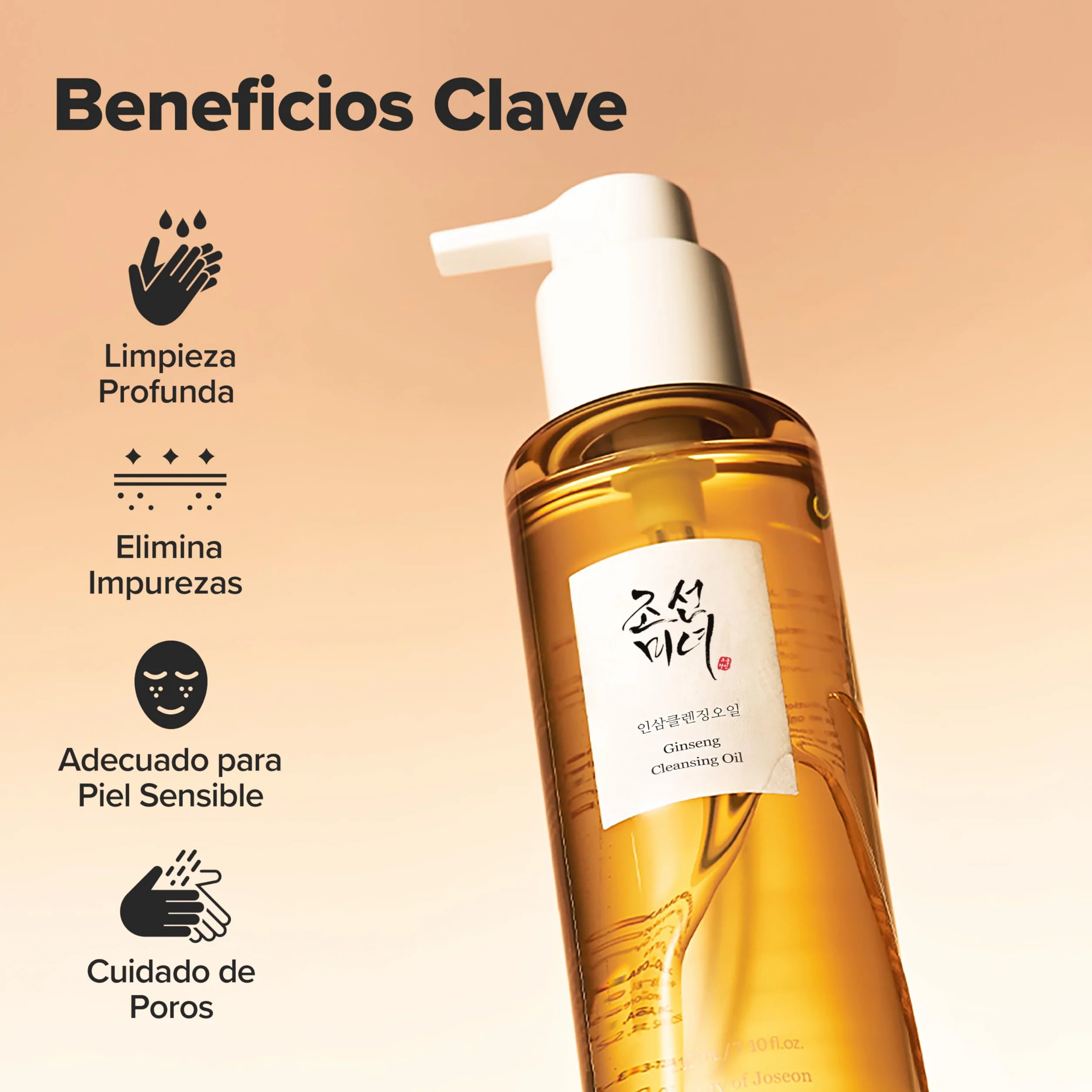 Beauty of Joseon Aceite Limpiador De Ginseng 210 Ml Desmaquillante Resistente Al Agua Para Pieles Sensibles
