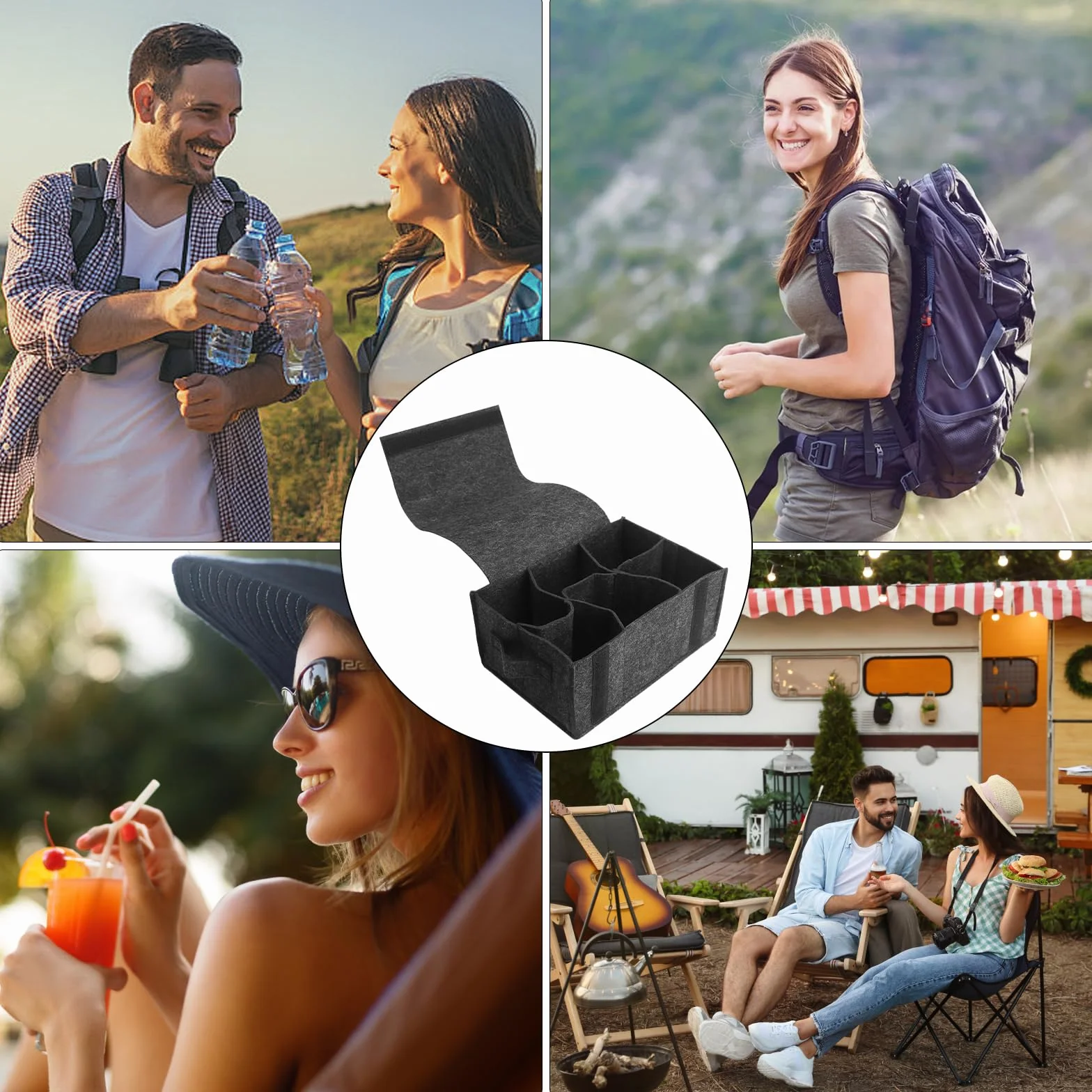 Soporte para platos para caravana, bolsa de fieltro para almacenamiento de tazas, soporte para tazas, caravana, organizador de caravanas, camping, camping, almacenamiento de tazas