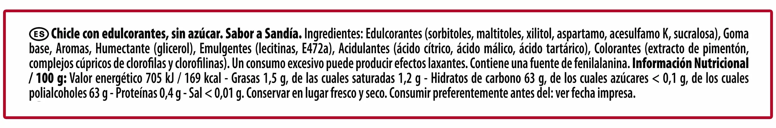 Trident Chicles Láminas Sabor Sandía Senses 69g