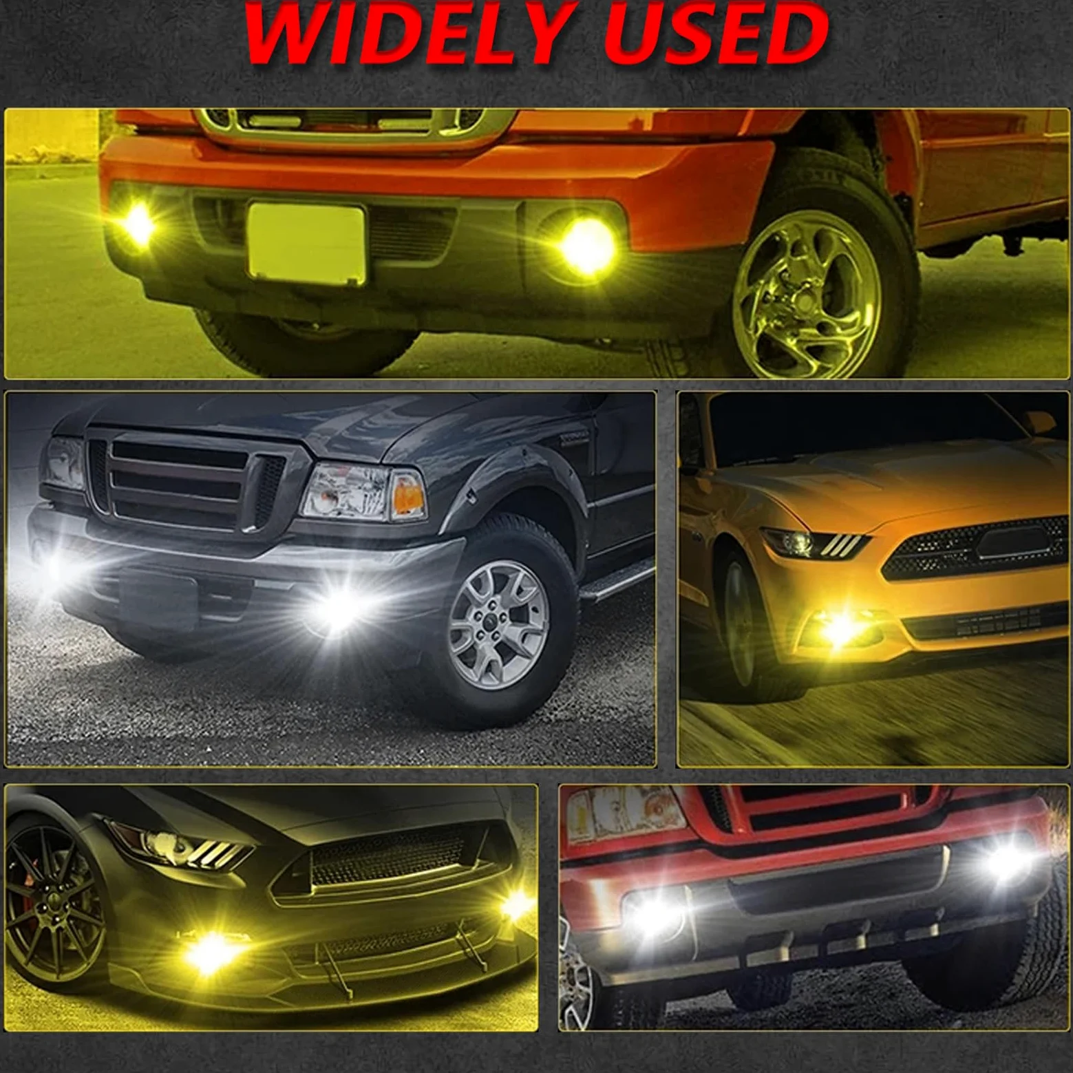 Shkalacar 2 Faros Antiniebla LED de 3 Pulgadas, Lente de Proyector LED Universal para Coche con Luz Blanca de 5500K y luz Amarilla de 3000K, Luz antiniebla LED