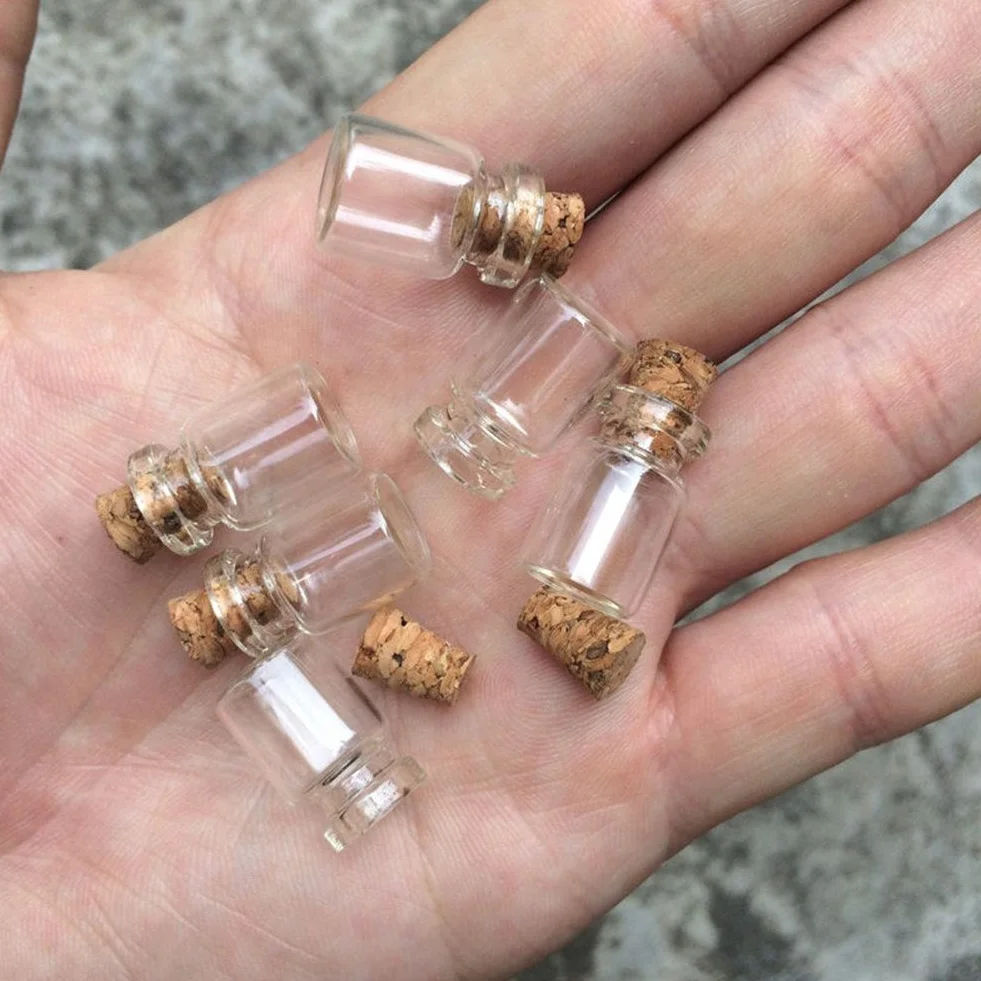 Mini Botellas de Vidrio 0.5ml con Corchos, Frascos para Bodas Artesanía Joyería