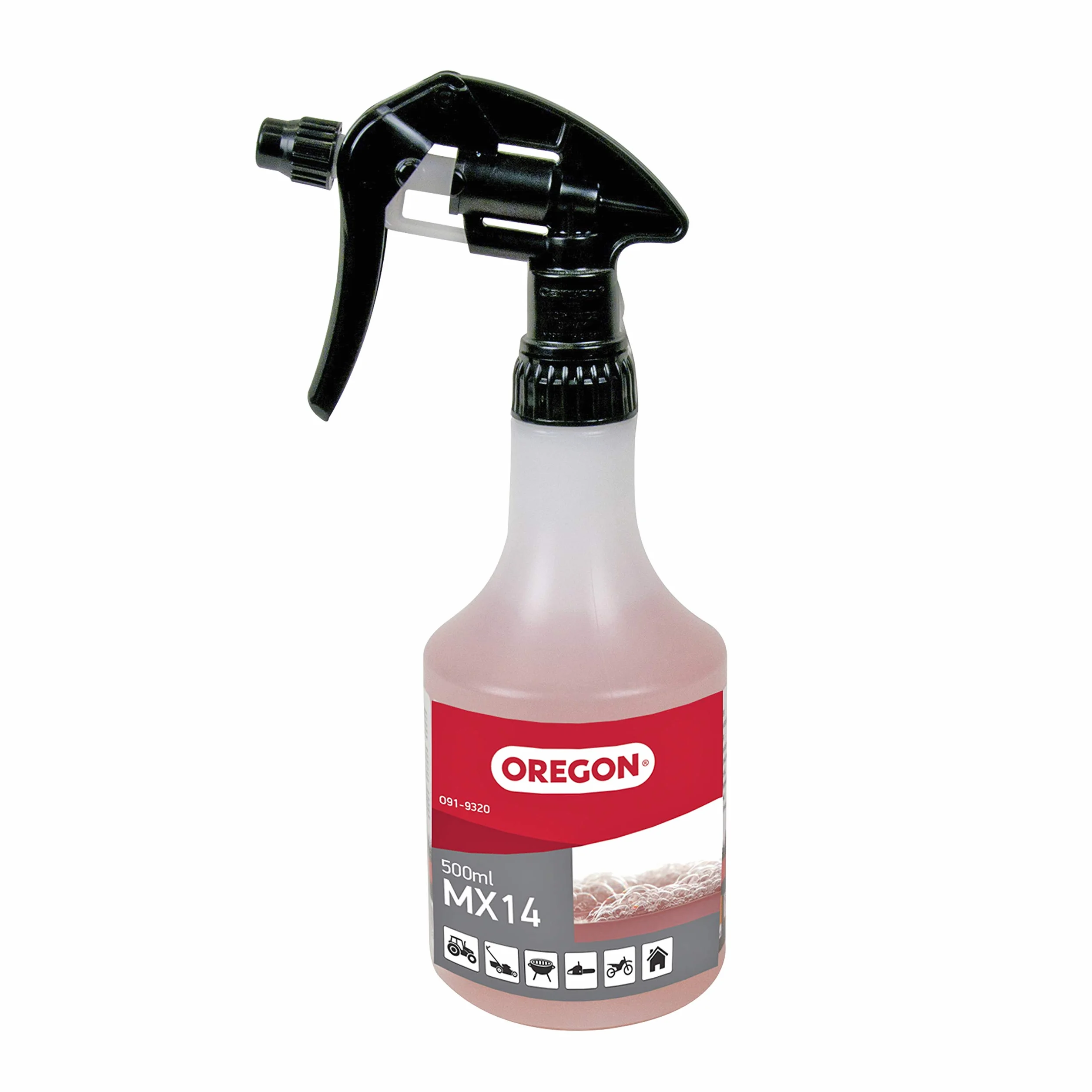 Oregon Desengrasante Líquido Biodegradable MX-14 para Talleres, Limpiador Universal No Tóxico para Ropa, Herramientas y Maquinaria, Elimina Aceite, Suciedad, Grasa y Pintura, Espray 500 ml (O91-9320)