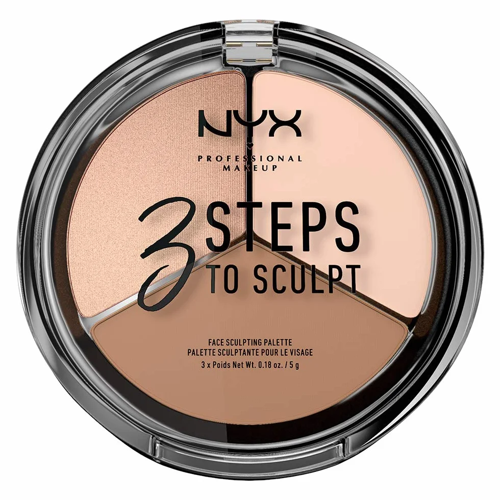 NYX Professional Makeup Paleta de Contouring & Iluminador 3 Steps to Sculpt Face Sculpting Palette tono 1 Fair Beige