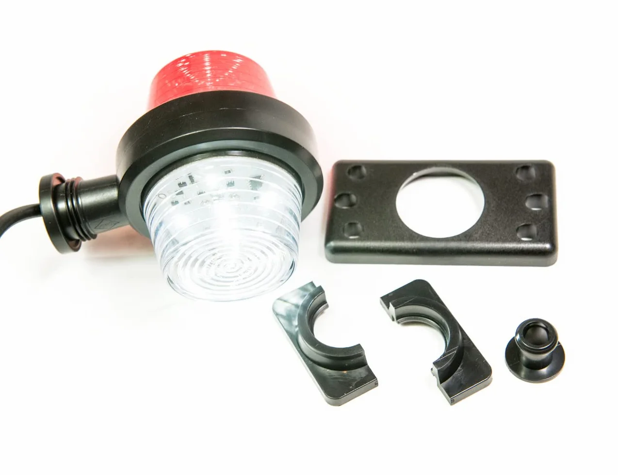 Old school Tuning Piloto intermitente suspendido 12V 24V Colores blanco y rojo para camión Remolque de coche, caravana etc. 1 pieza