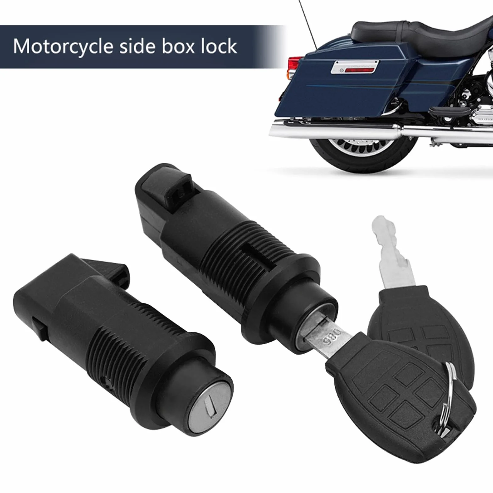Juego de cerraduras rígidas para alforjas de motocicleta con llaves, para bloqueo de alforja trasera dura de motocicleta