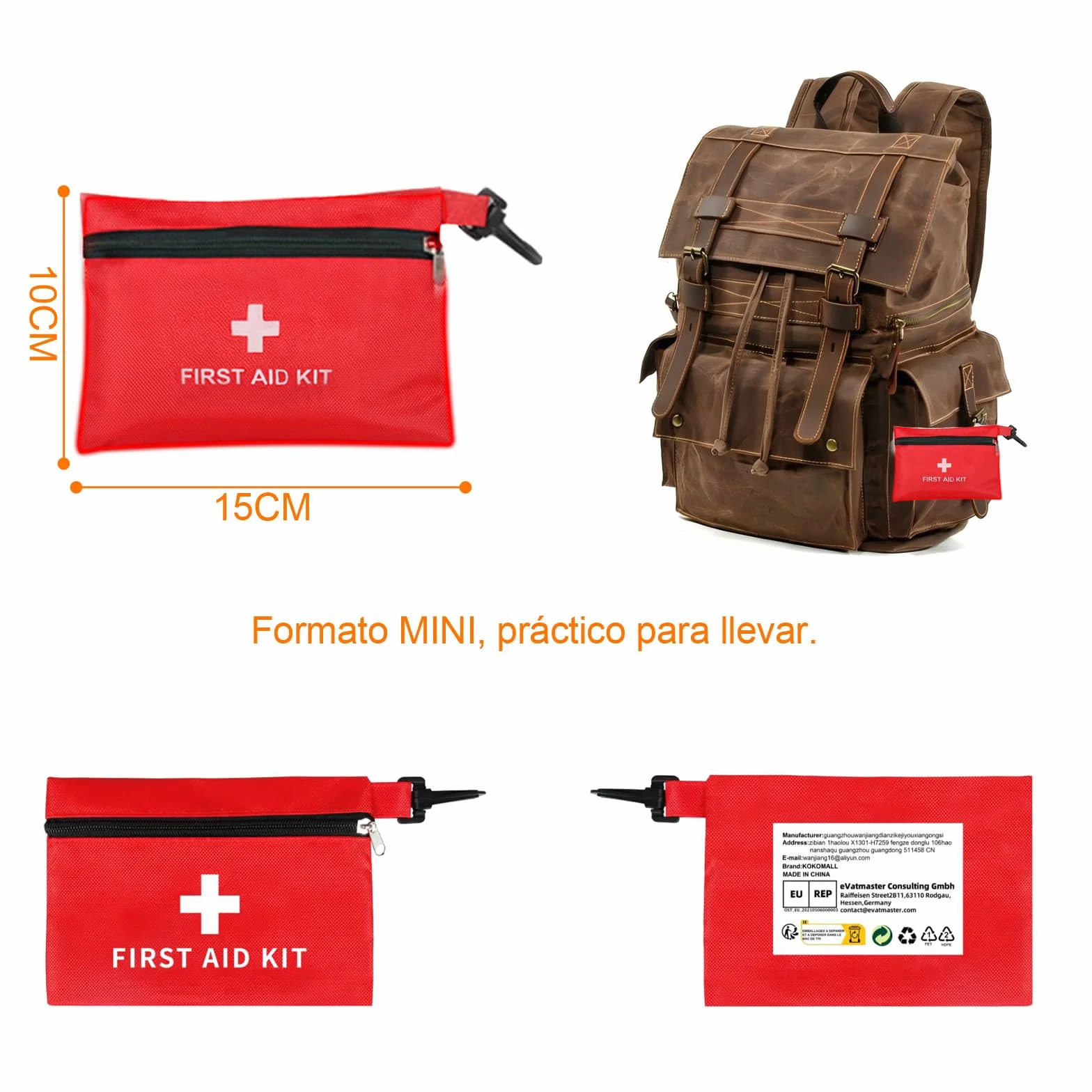 Botiquín de Primeros Auxilios 80 Piezas Mini Kit para Coche Moto Viaje Hogar
