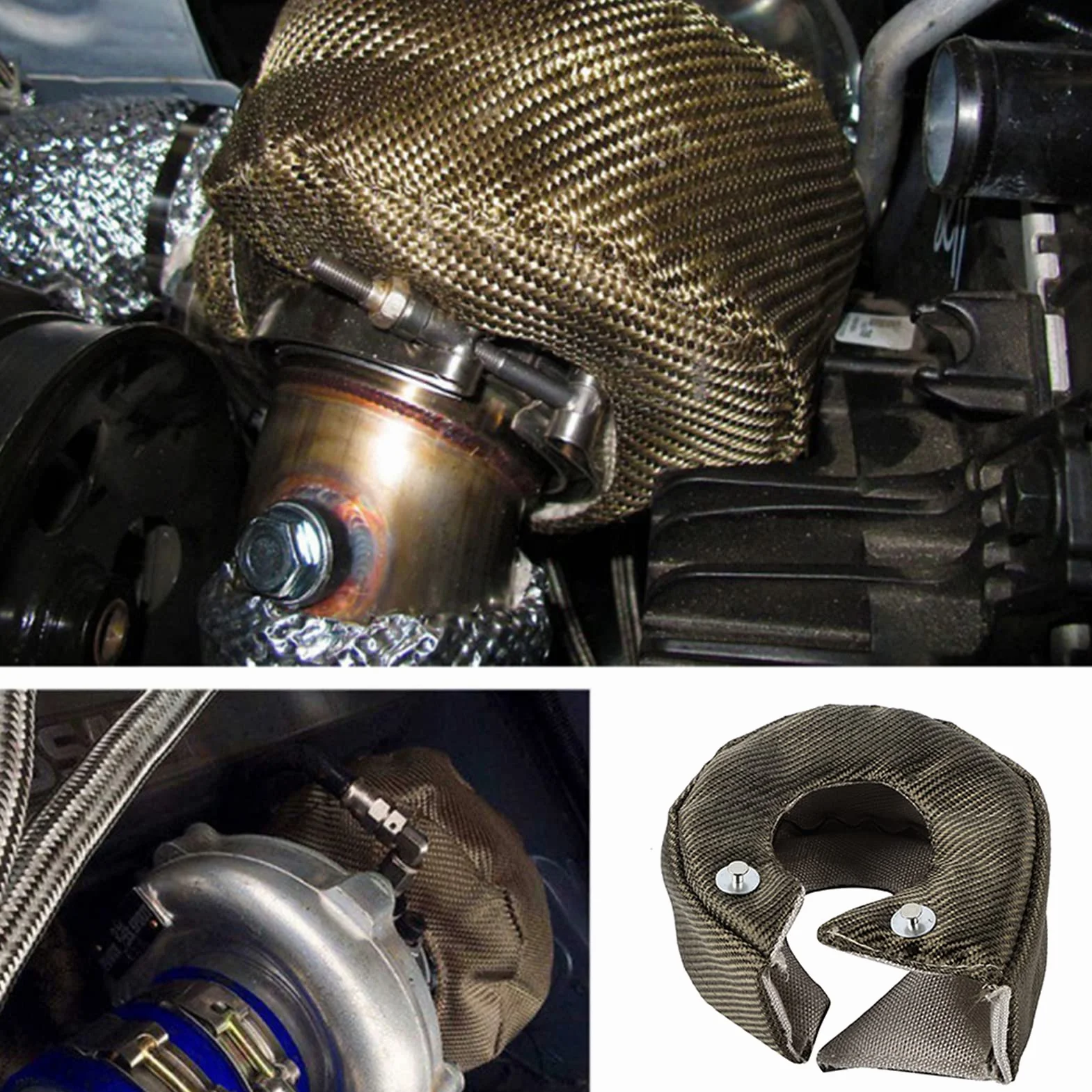 Turbo Heat Shield, Single Titanium Turbo Heat Shield Manta Barrera Turbo Charger Cover T3 / GT35 / GT37 / GT40 / GT42