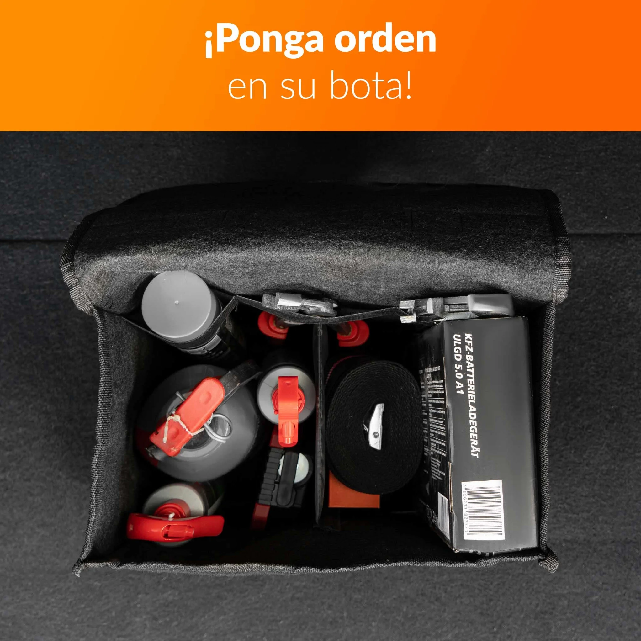 Upgrade4cars Bolsa Maletero Coche de Fieltro | Organizador para Herramientas y Limpieza | Caja Almacenaje Coches Pequeño
