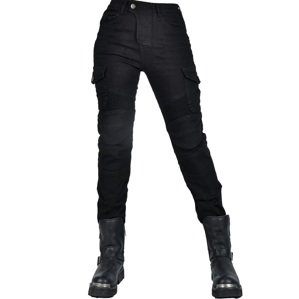 Mujer Moto Jeans Motocicleta Pantalones con Almohadilla Protectora