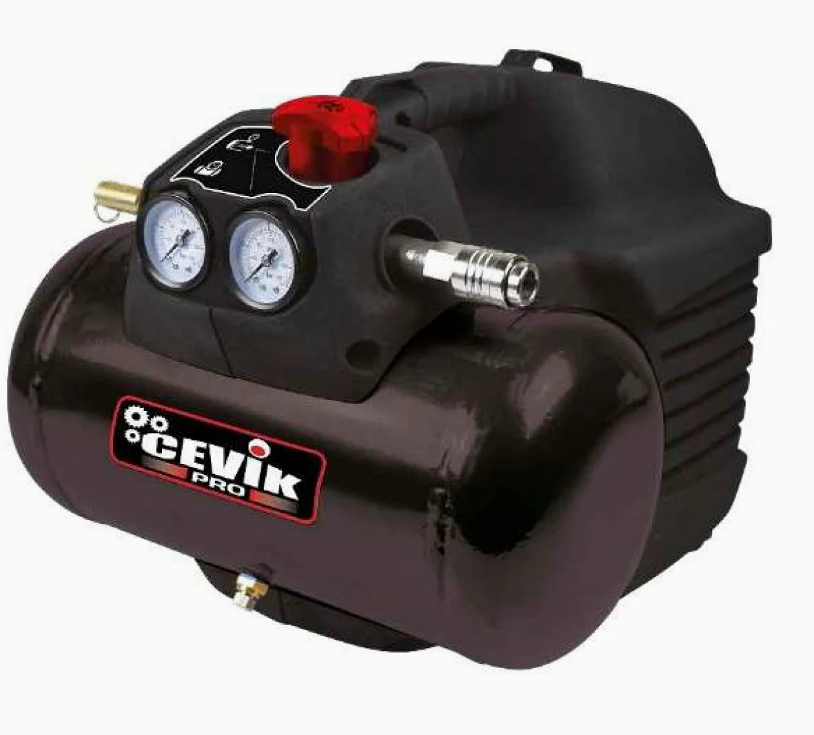 Cevik - Compresor de Aire CA-PRO7 - 1.5HP 6L - Portátil, Sin Aceite, Alta Eficiencia - Perfecto para Herramientas Neumáticas