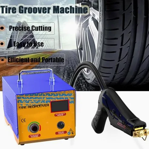 Máquina de reenrutadora de neumáticos 20 B, cortador de goma con cautela de 1000W para neumáticos de tractor de camión, anchura de profundidad ajustable, herramienta de mantenimiento portátil con pant