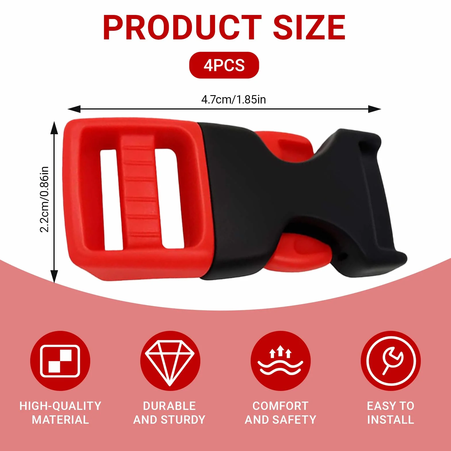 4 Juego de Clips de Barbilla de Casco,Cierres para Casco de Bicicleta, Clip de Barbilla, Cierre de Conector,Compatible con Casco de Bicicleta Y Casco Abus
