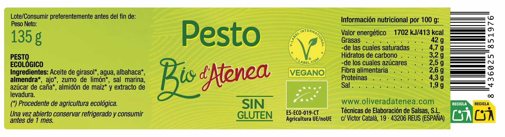 Salsa Pesto Bio