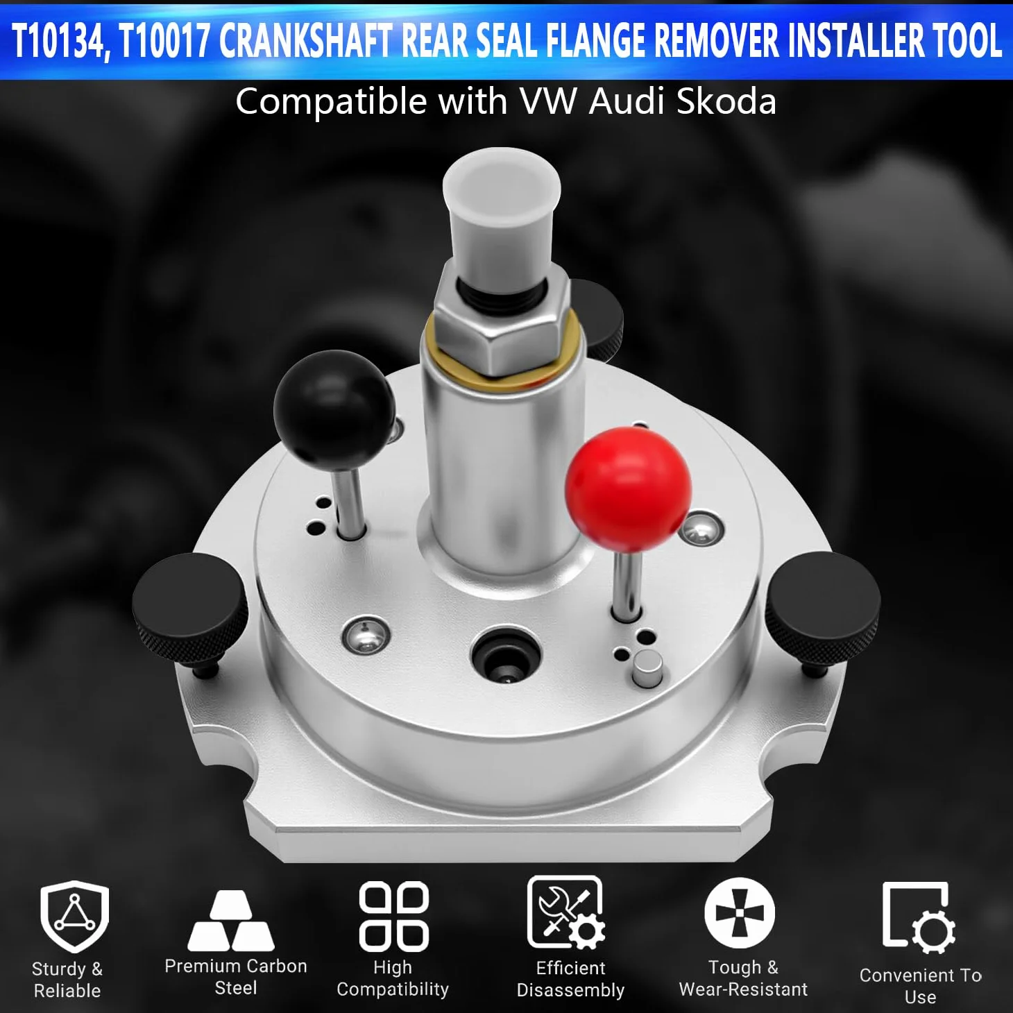 ZKTOOL Herramienta de Instalación y Extracción de Brida del Sello Trasero del Cigüeñal, Compatible con Motores Diésel VAG 16V 20V 1.9 2.0 y Gasolina 1.4 1.6, OEM T10134 T10017
