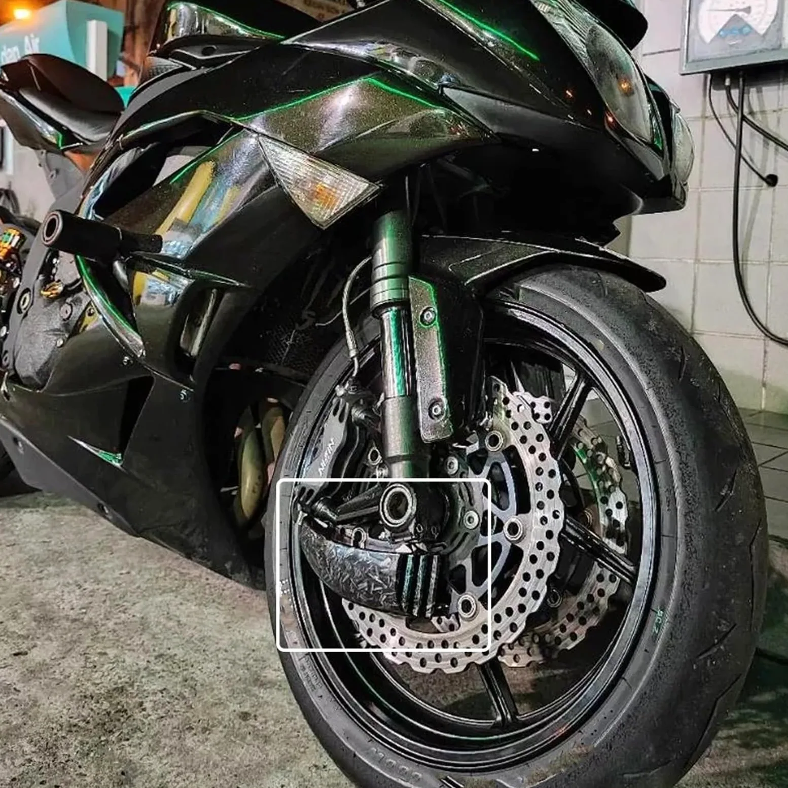 Refrigeración de Pinza de Freno Conductos de Aire de refrigeración del Disco Delantero y Enfriador de Pinza de Freno compatibles con Kawasaki ZX10R, ZX6R, ZX-10R, ZX-6R.(Glossy Black)