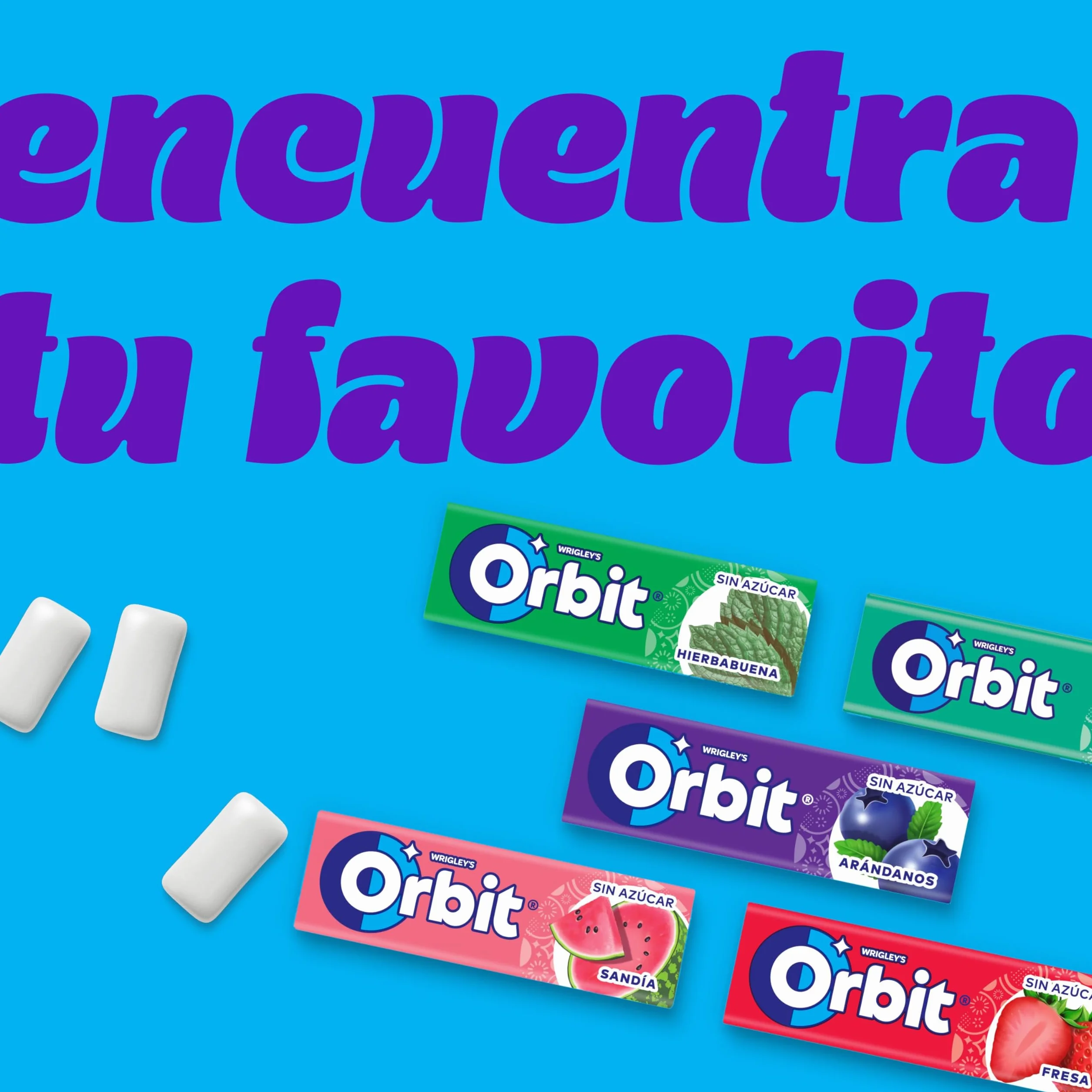 Orbit Bote de Chicles Sin Azúcar Sabor Mentol Fuerte, Intenso y de Larga Duración (6 x 46 chicles)