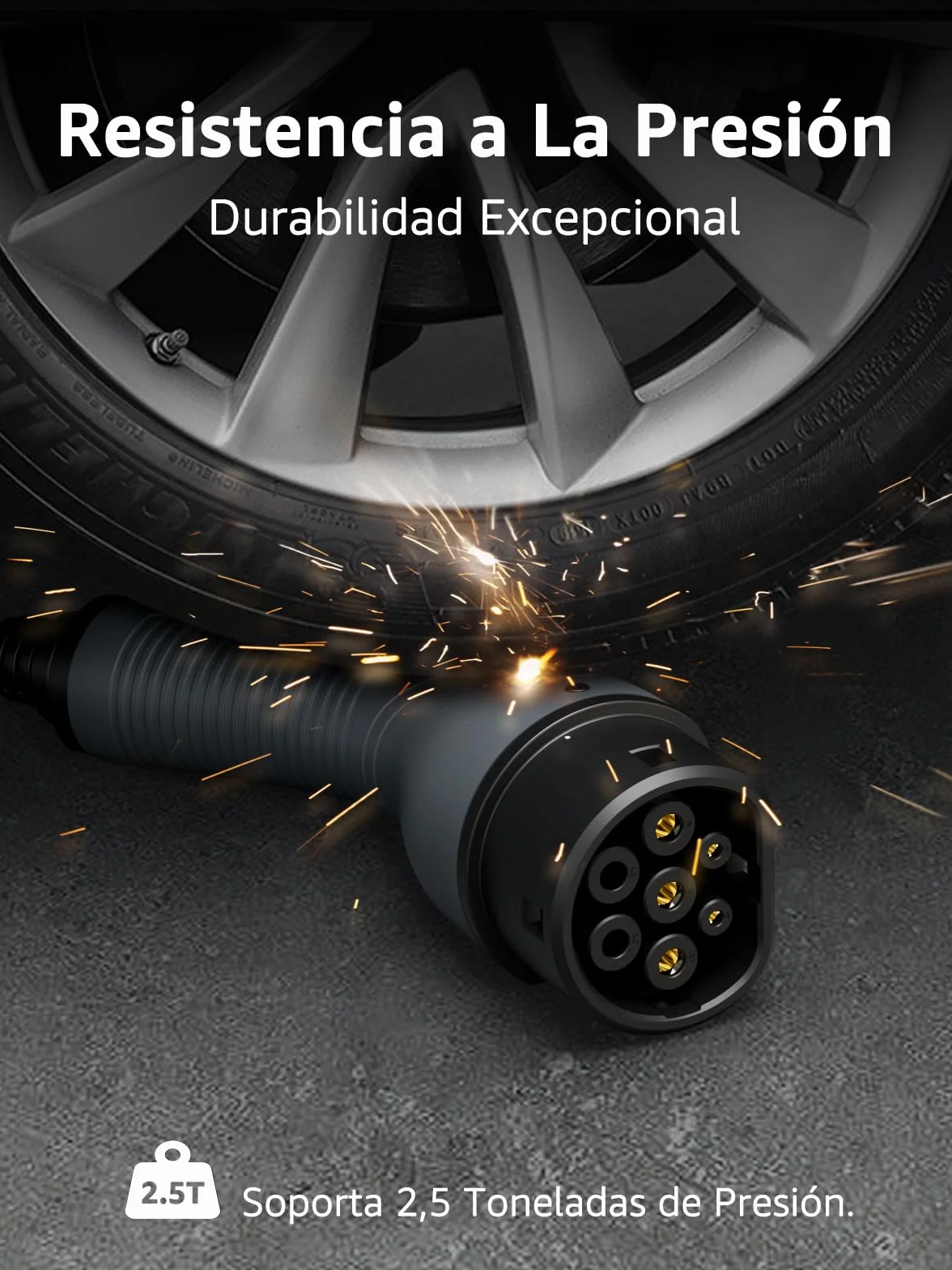 bokman EV Cable de Carga Tipo 2, Modo 3 / 32A / 22kW / Trifásico / 5 Metros, Cable de Carga Rápida Híbrido Enchufable para Vehículo Eléctrico Tipo 2 a Tipo 2