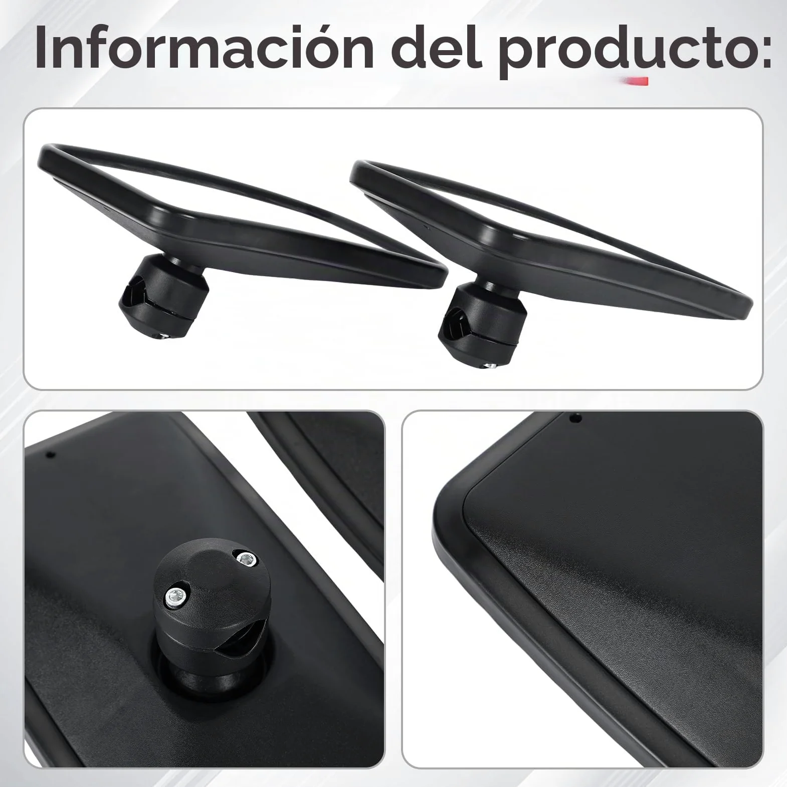 Espejos universales para tractor 28,5 x 17 cm PVC retrovisores con carcasa y soporte