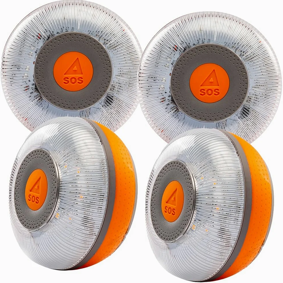 FlashLED SOS Luz de Emergencia V16 Conectada Obligatoria 2026 Homologada DGT IP54 Base Imantada x4
